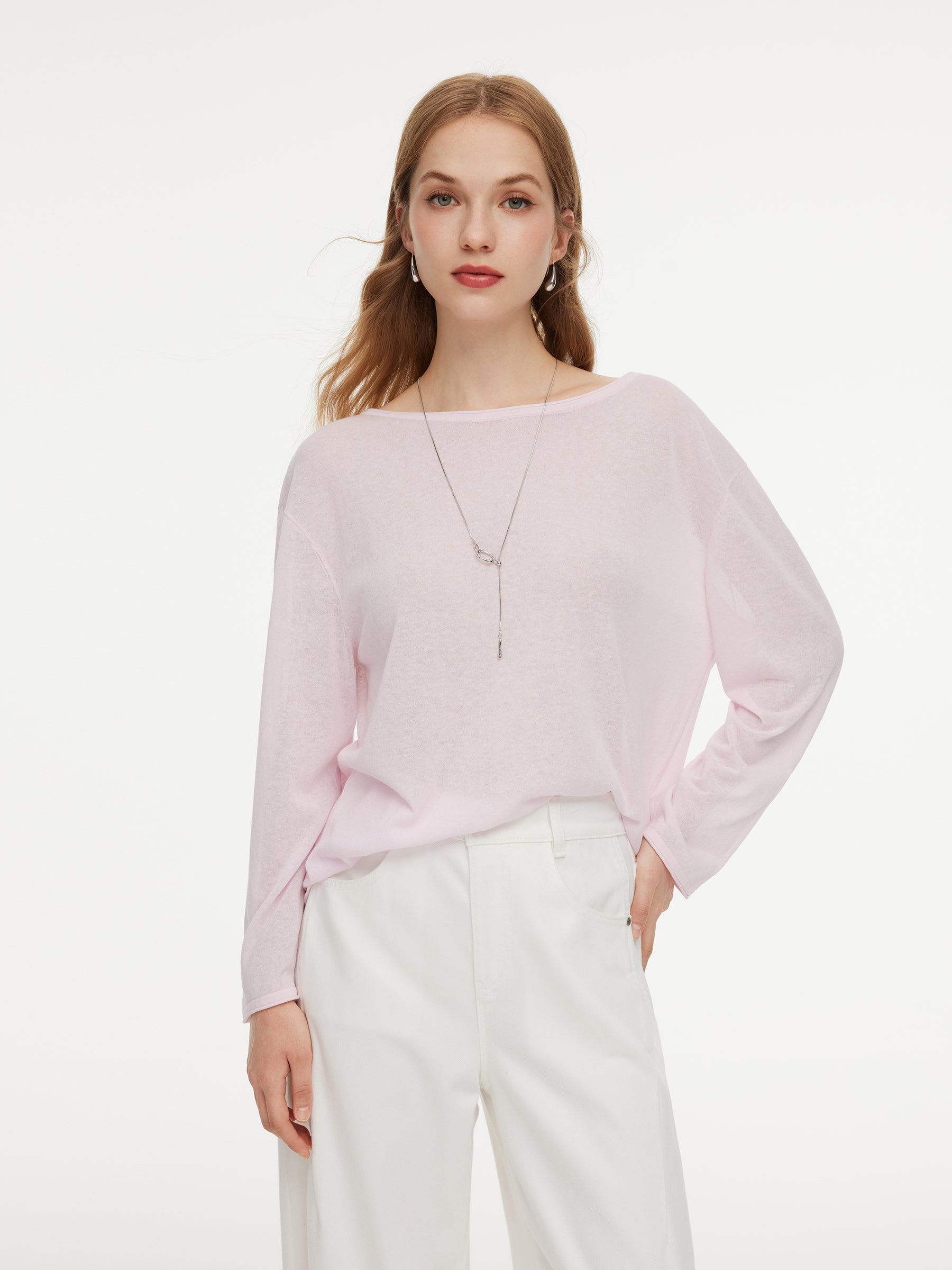 Triacetate-Cotton-Linen Drape Top