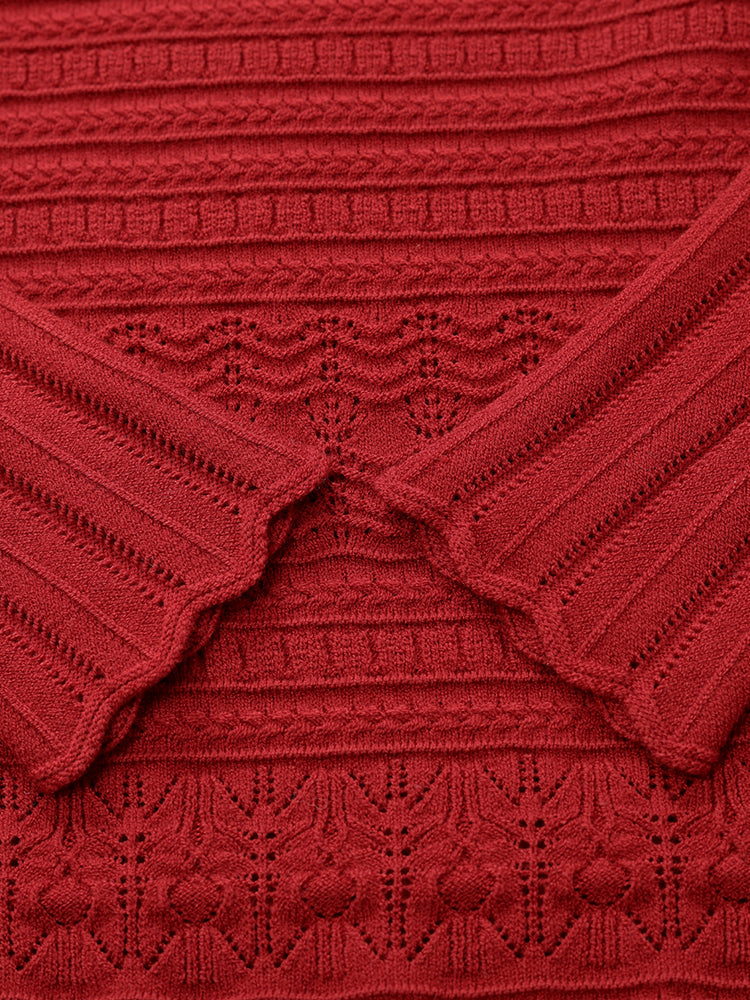 Tencel Wool Wave Collar Sweater