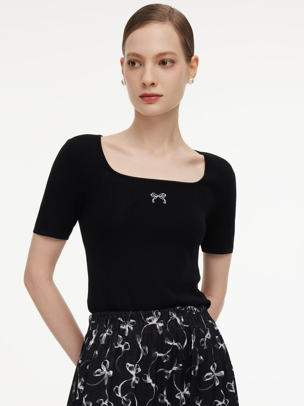 Satin Bow Coquette Knit