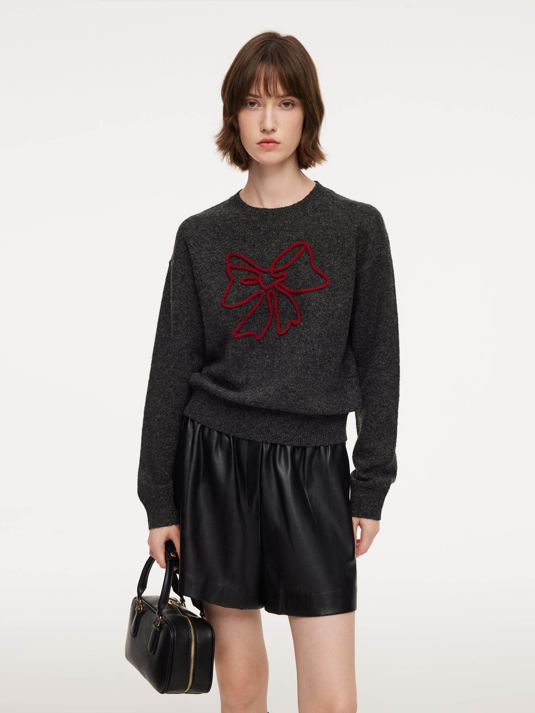 Bowknot Round Neck Sweater