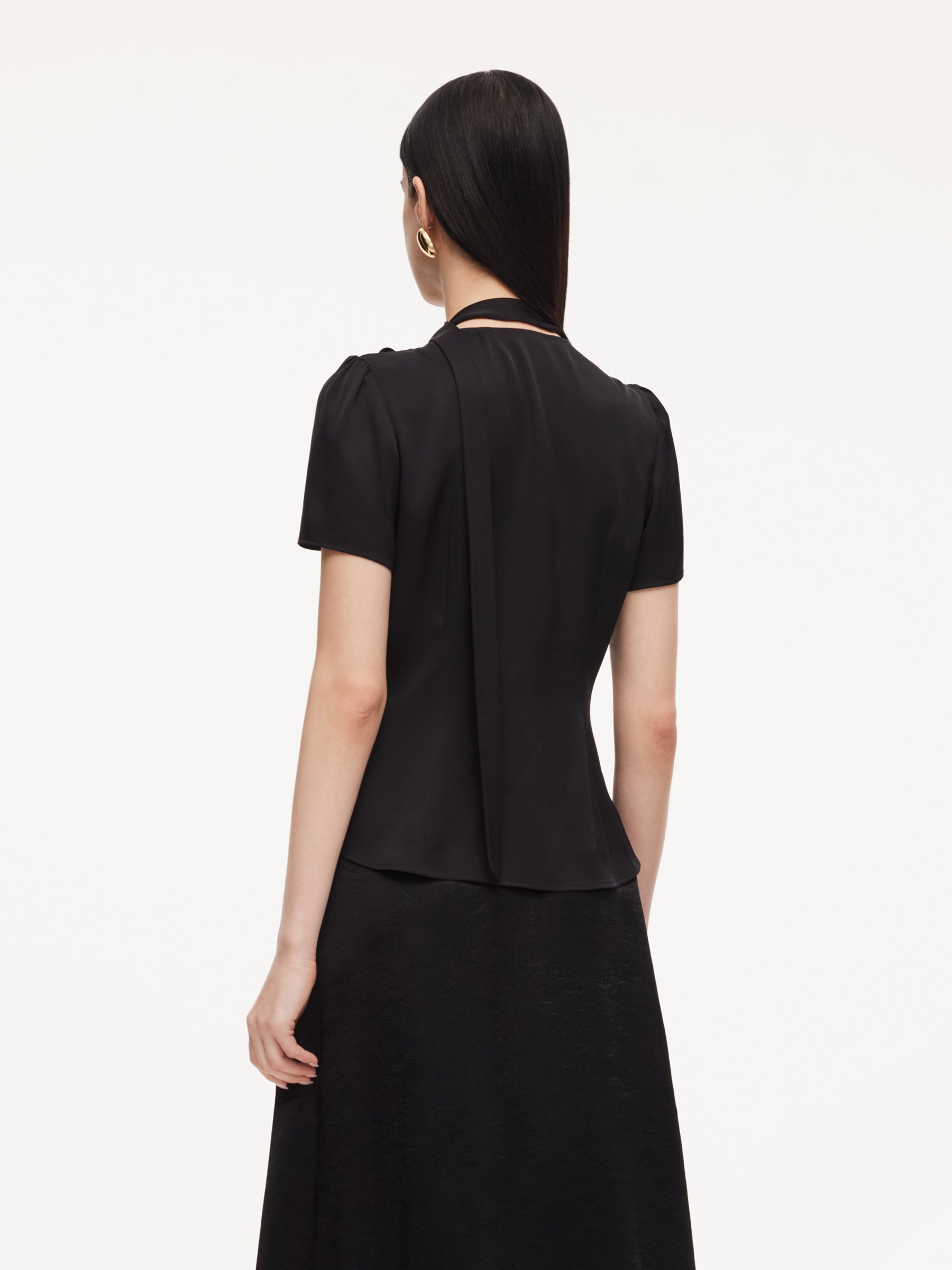 Deep V Asymmetrical Ruffle