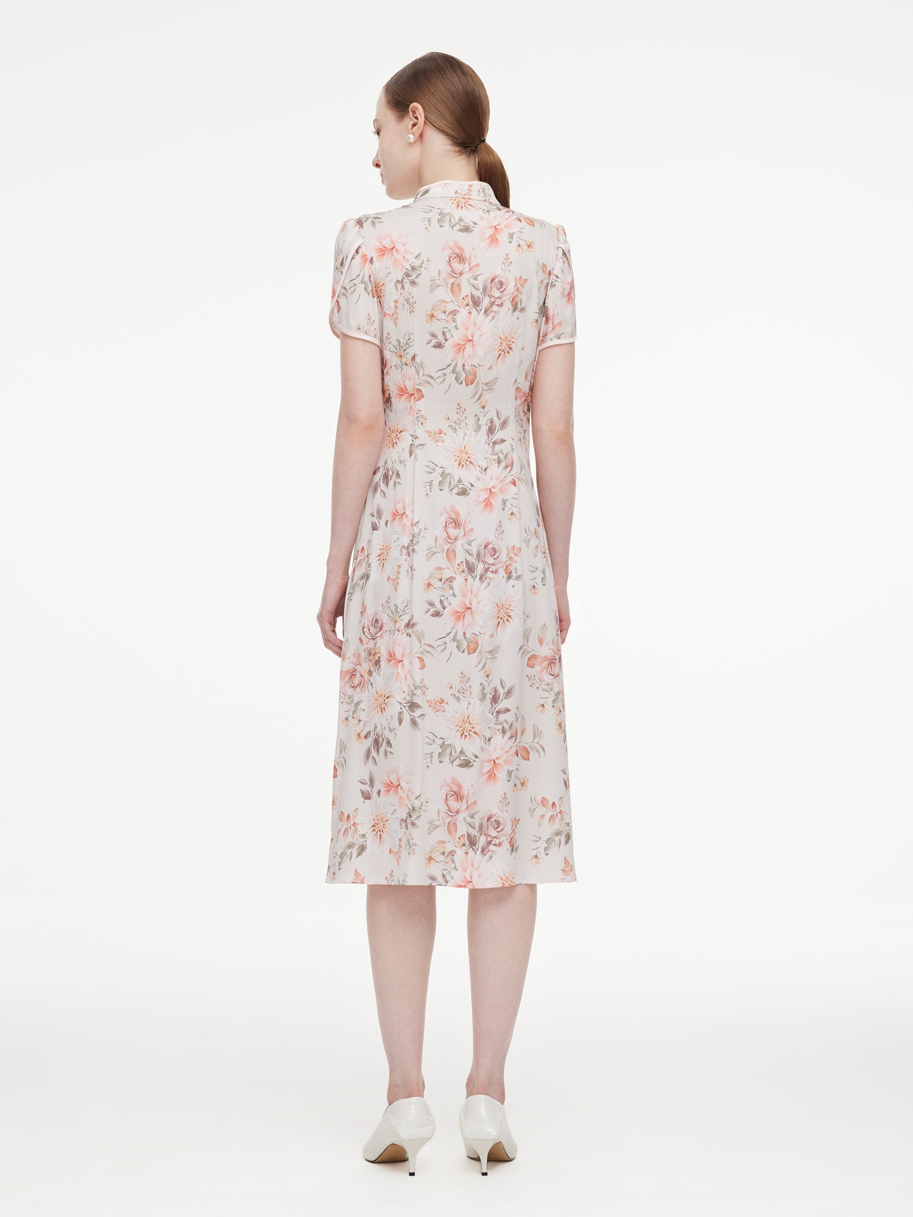 Side Ruched New-Oriental Dress