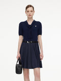 Necktie V-Neck Heart Embroidery Mini Dress