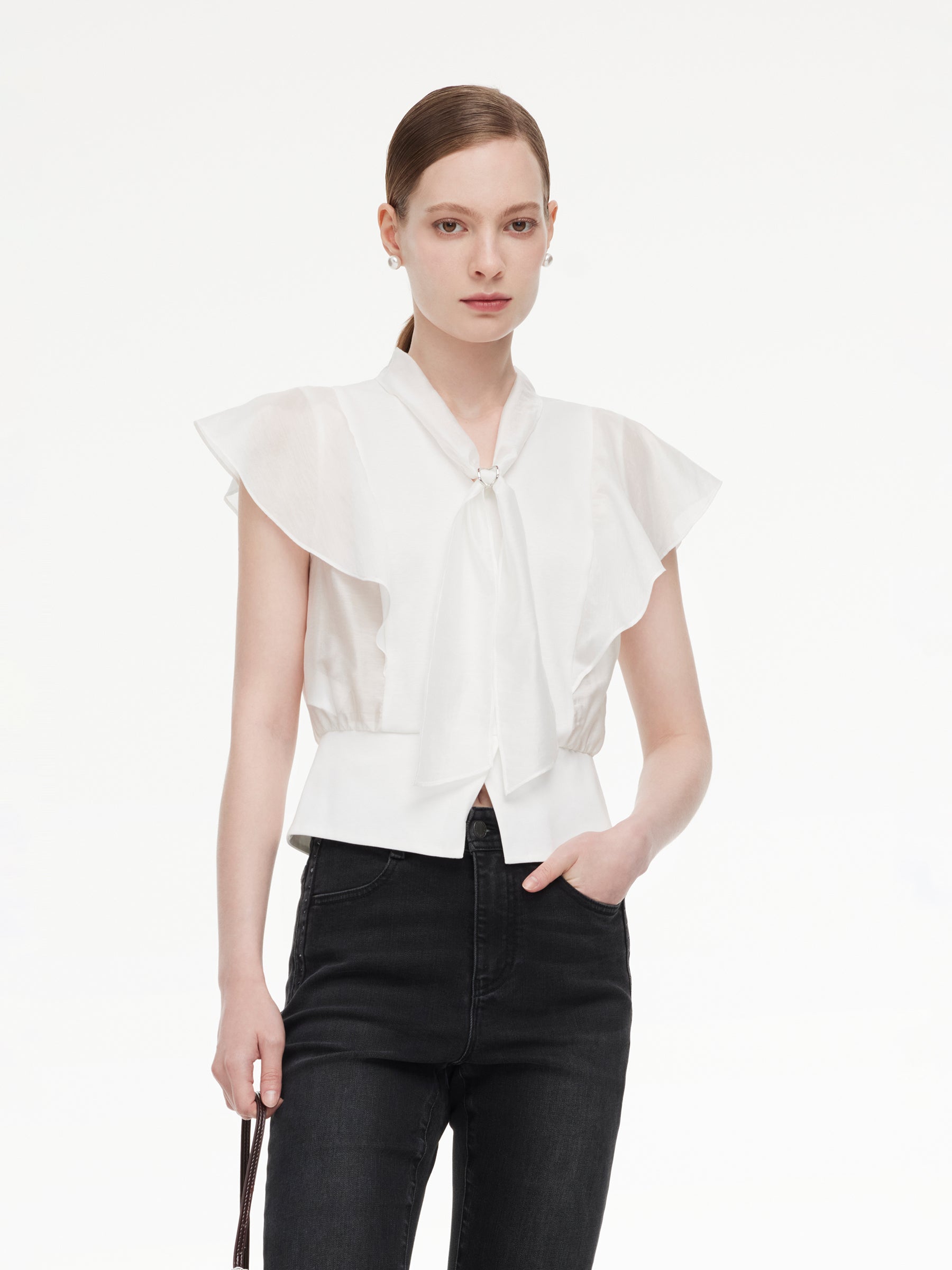 Cotton Ruffle Cap Sleeve
