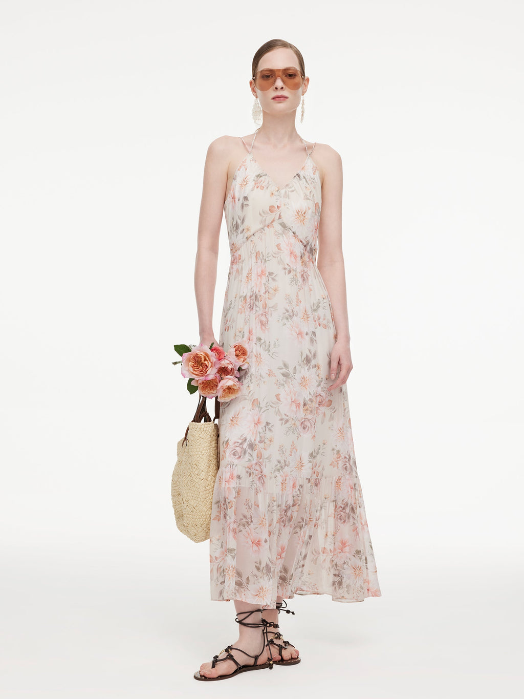 Mulberry Silk Watercolor Print Dress