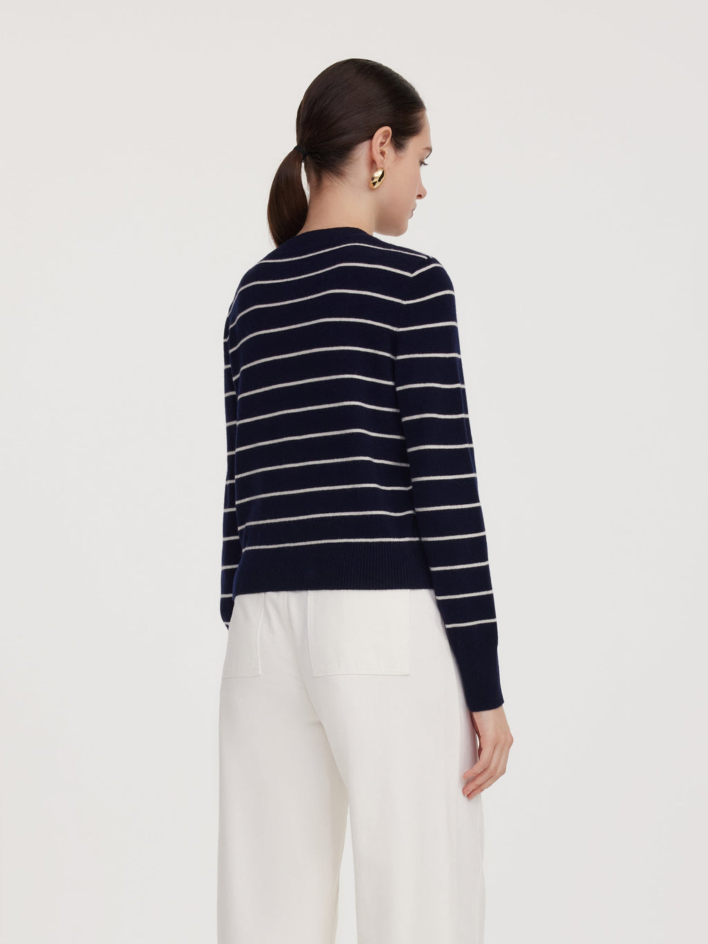 100% Wool Stripe Cardigan