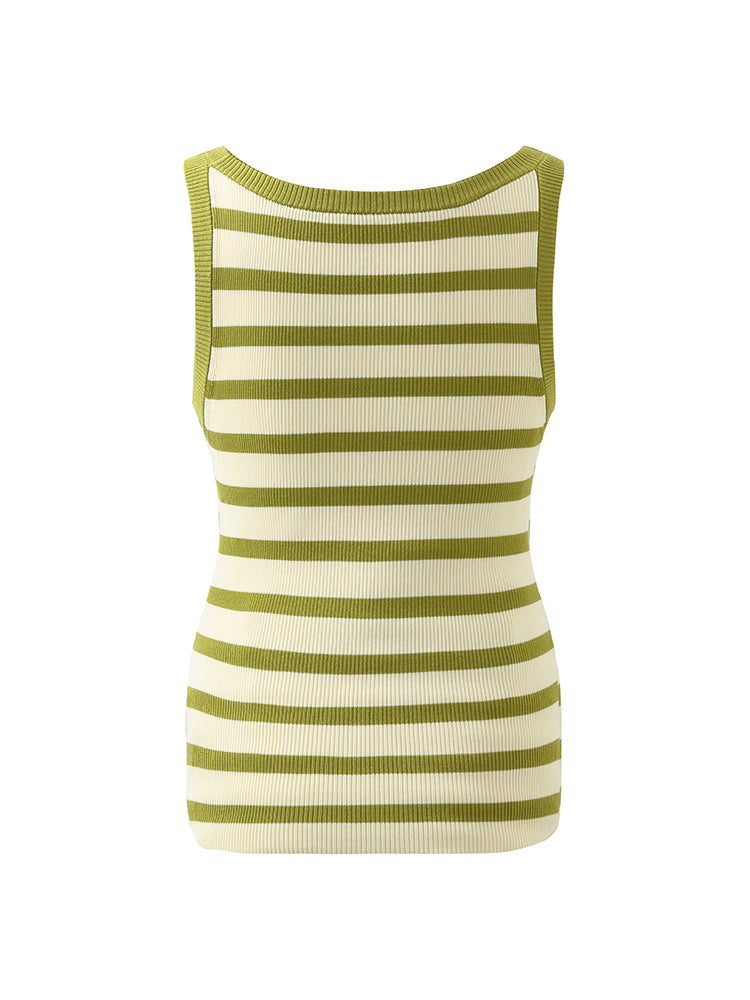 Striped Knit Fit Tank
