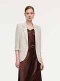 Acetate Blend Fitted Blazer