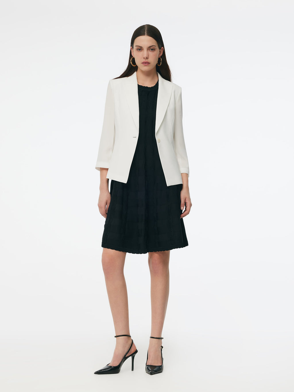 Triacetate Gathered Waist Blazer