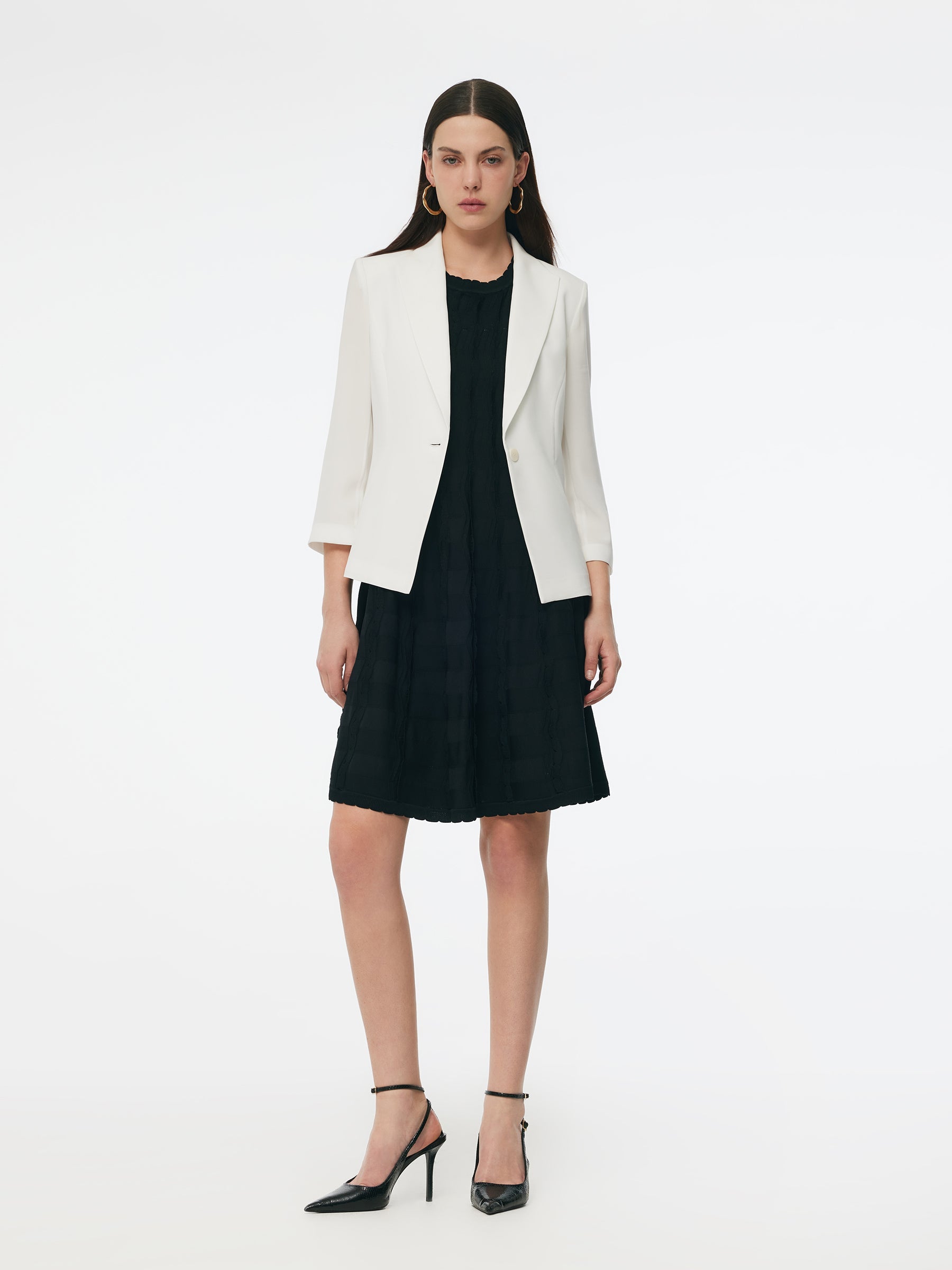 Triacetate Gathered Waist Blazer