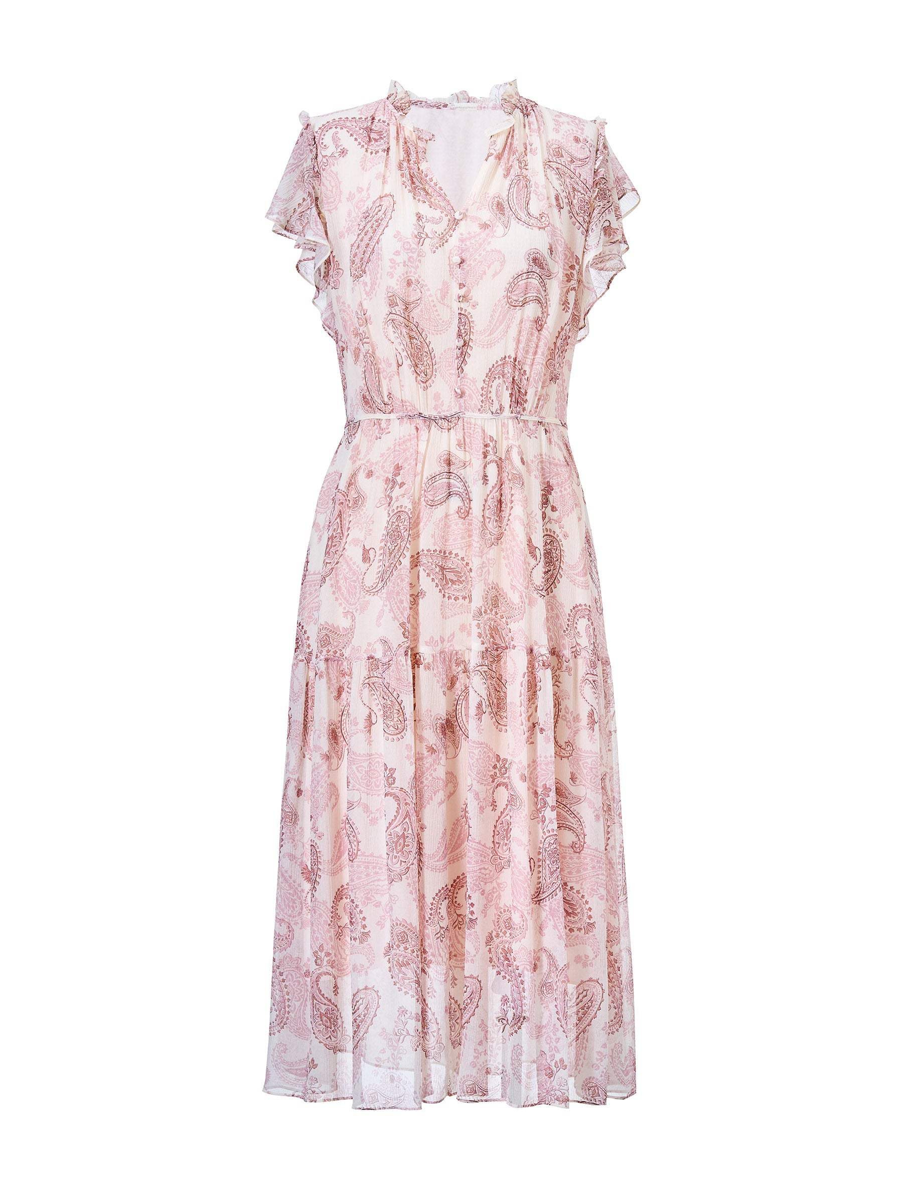 Back-Tie Ruffle Sleeve Dress
