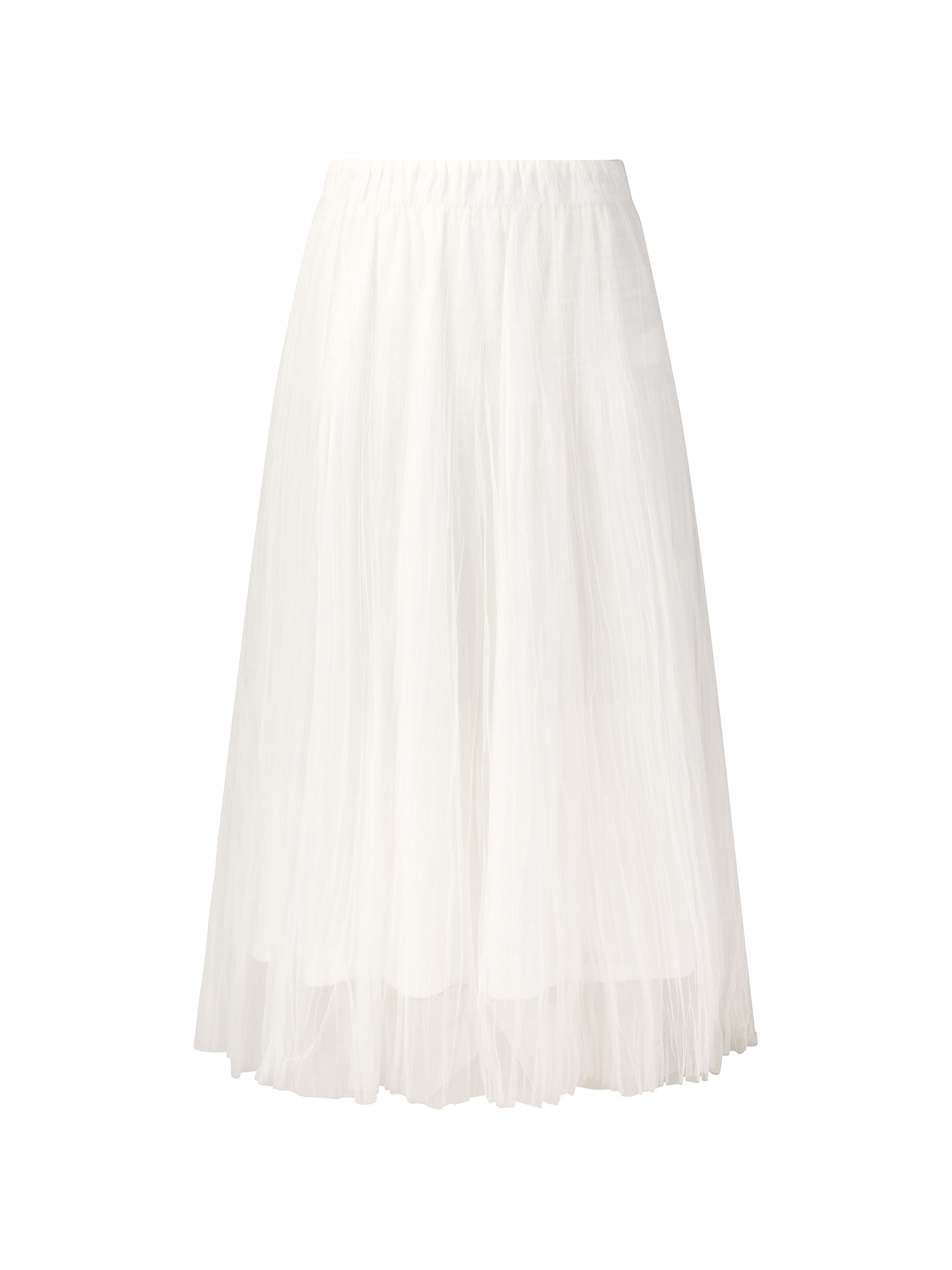Pleated Mesh A-Line Skirt