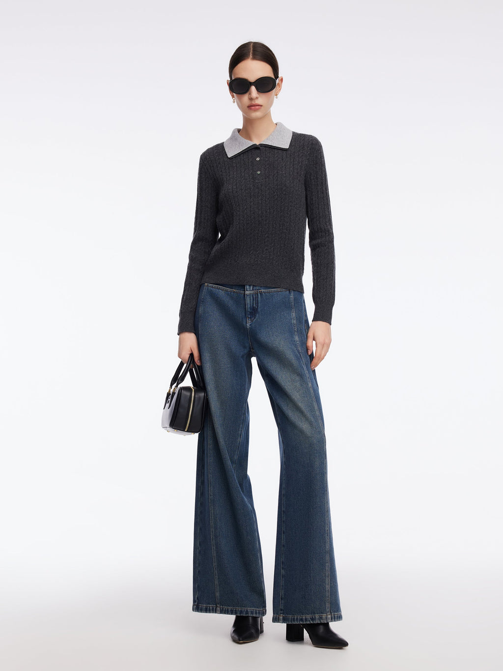 H-Line Structured Shoulder Knit Top
