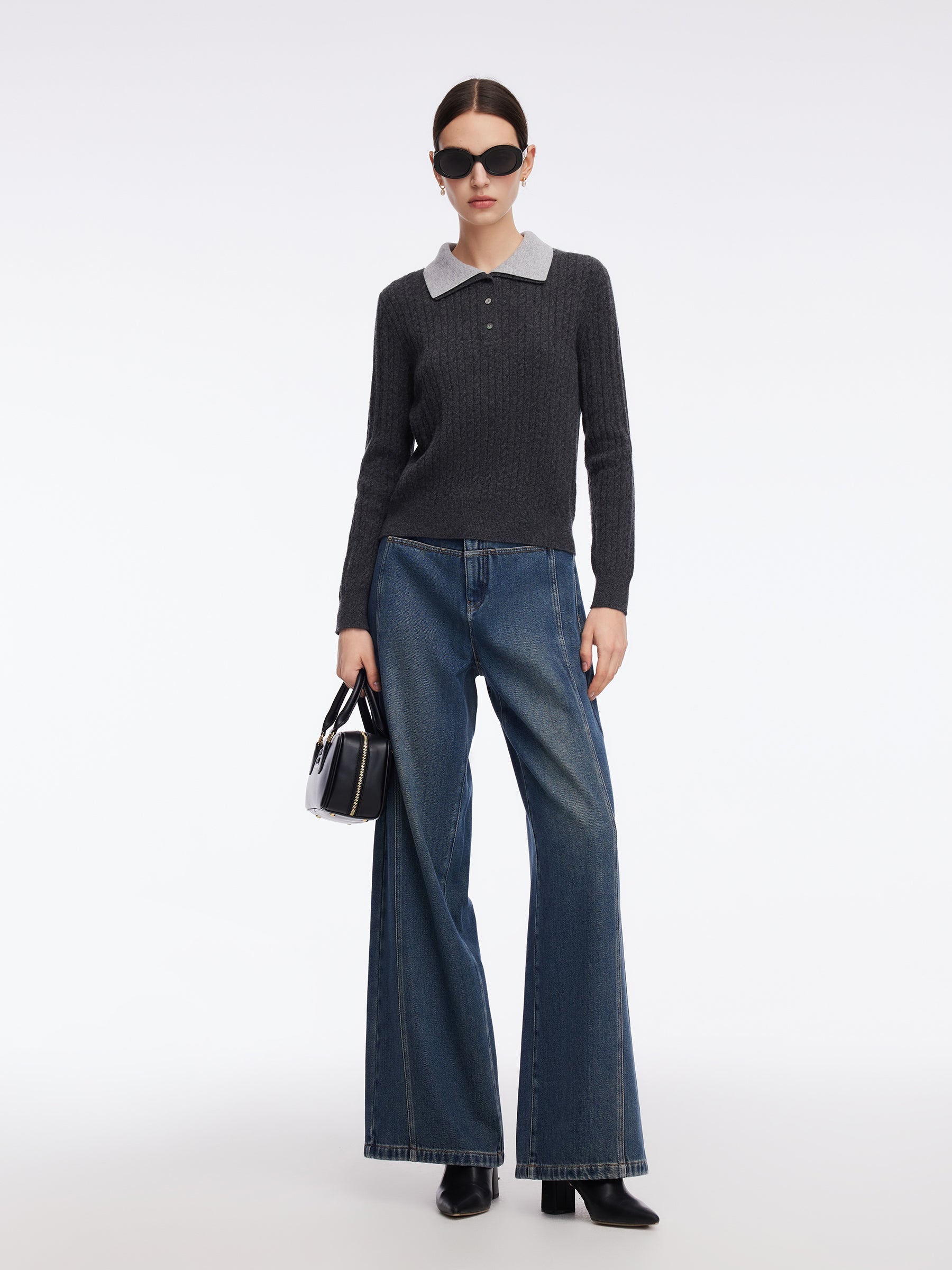 H-Line Structured Shoulder Knit Top