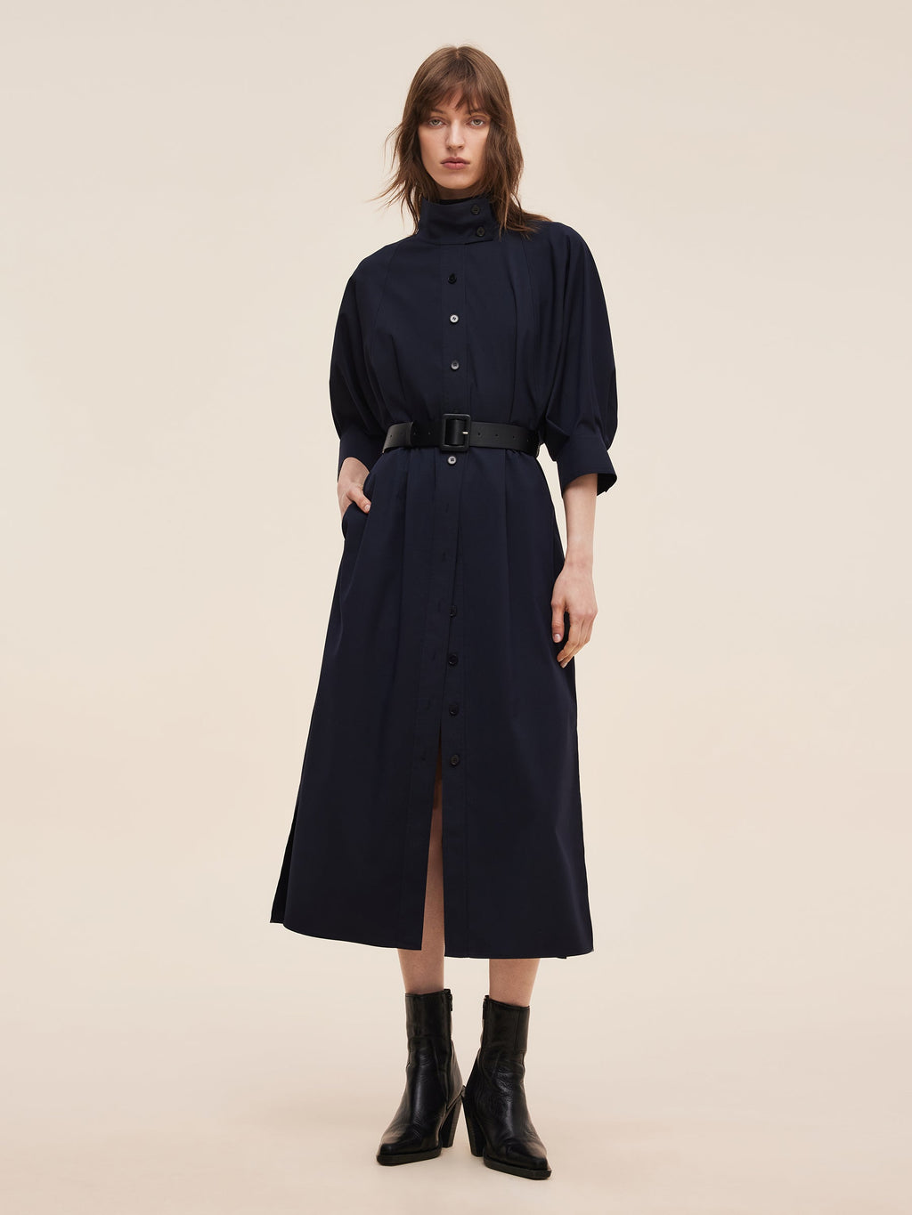 Adjustable Collar Trench Coat