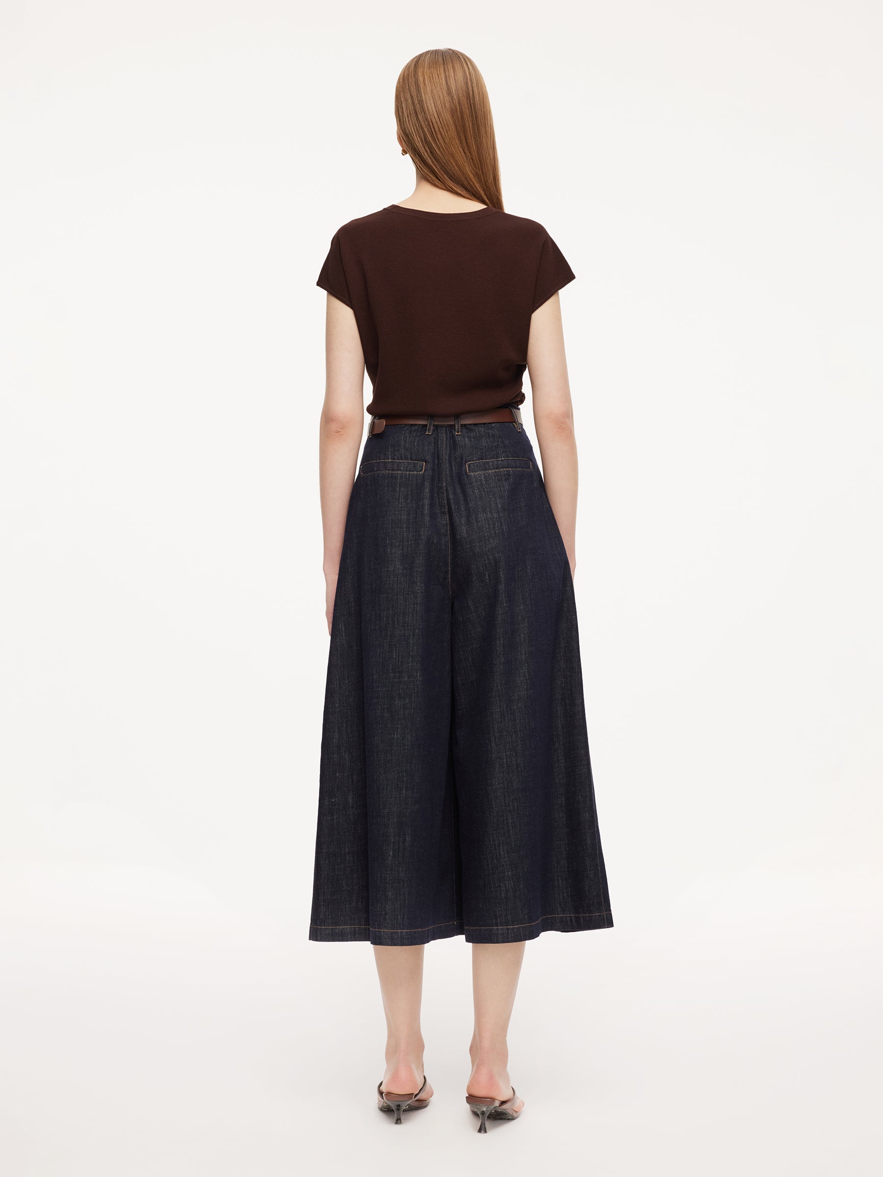 High-Rise Denim Culotte