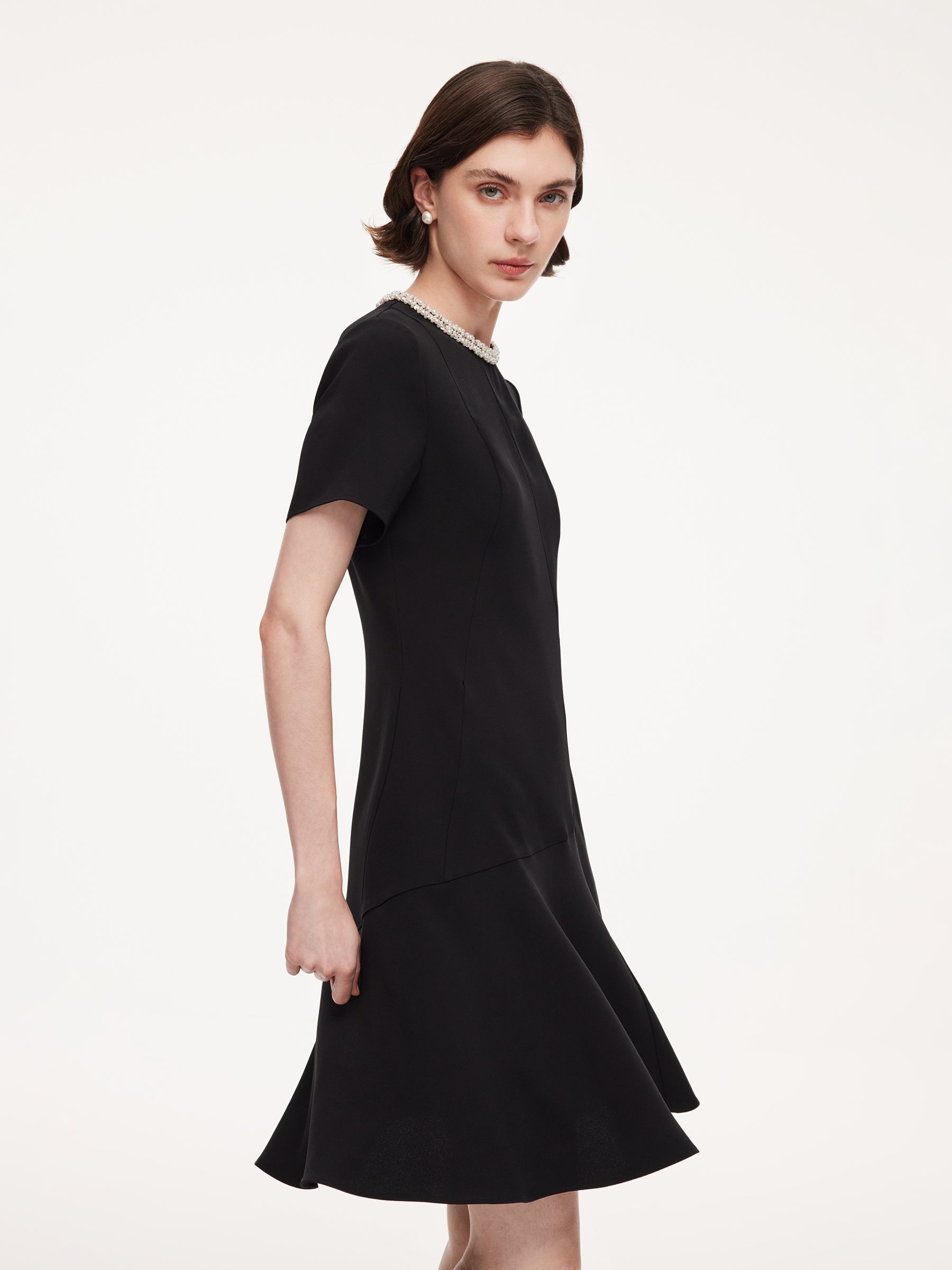 Dimensional Panelling Fishtail Dress