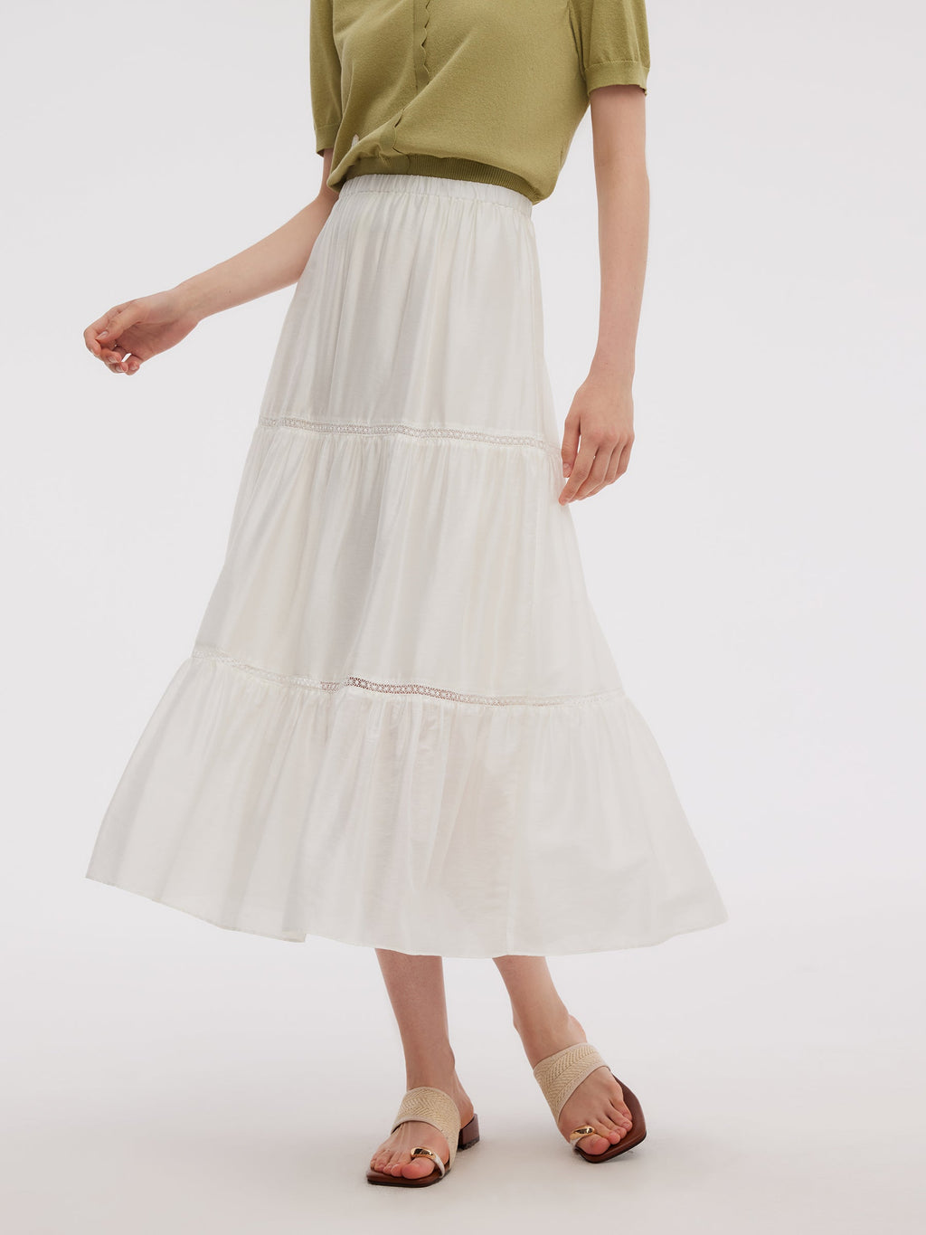 Elastic-Waist Flowing Skirt