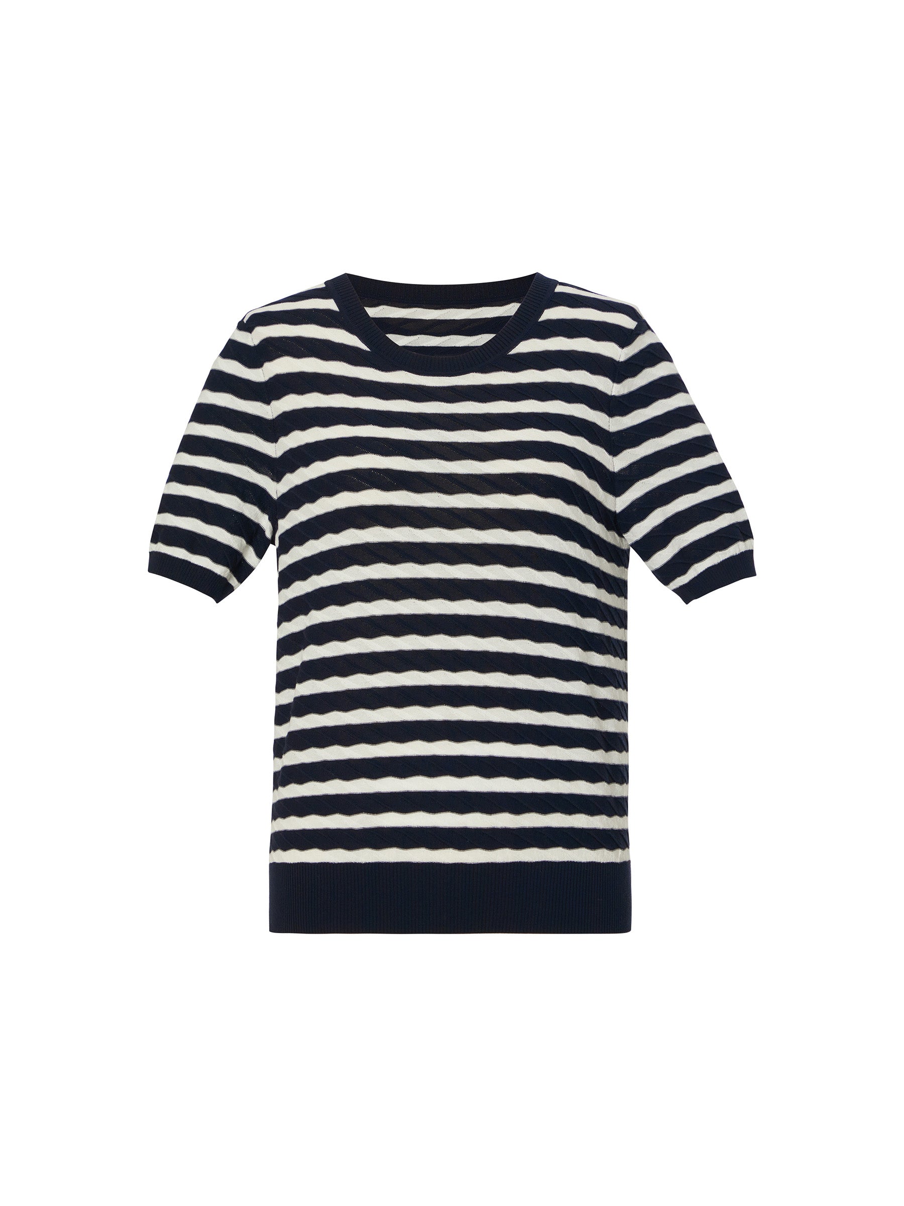 Tencel Stripe Pointelle Knit