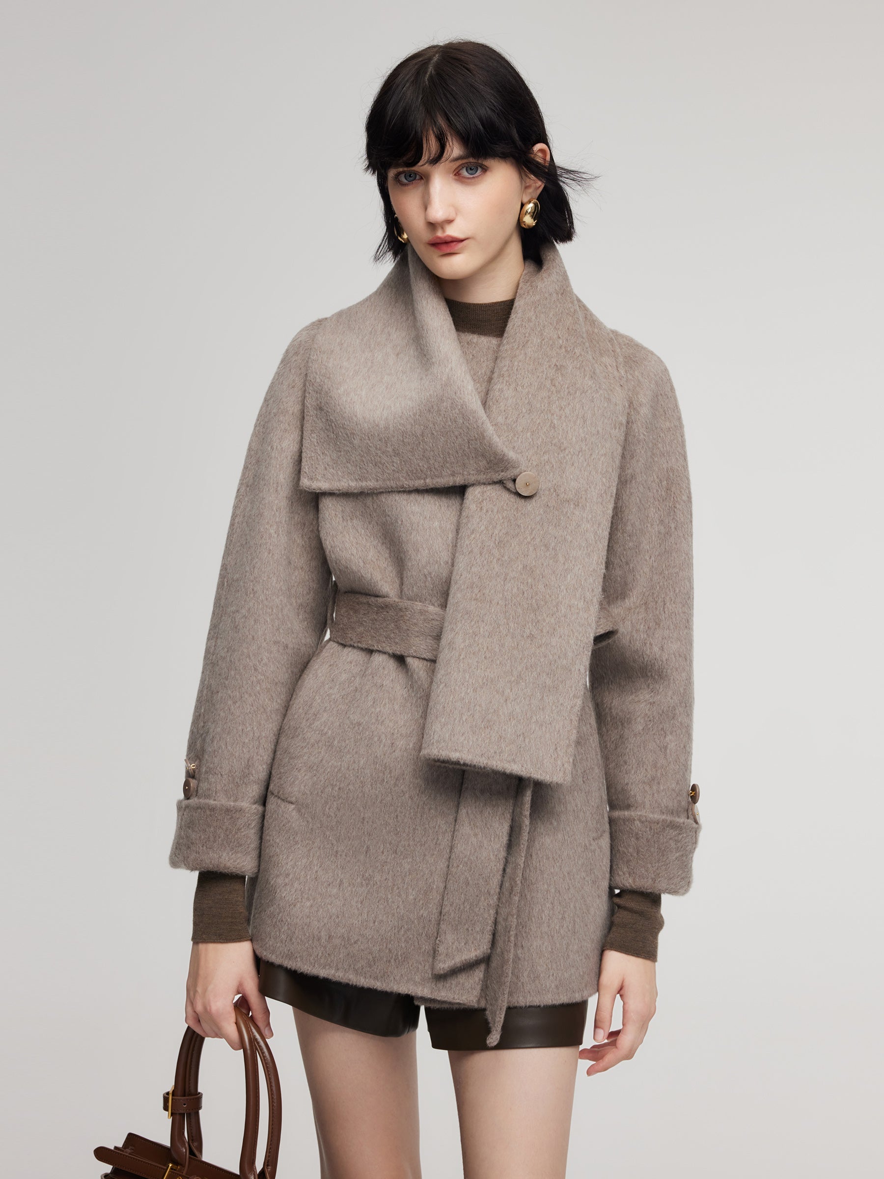 Alpaca Wool Wrap Coat
