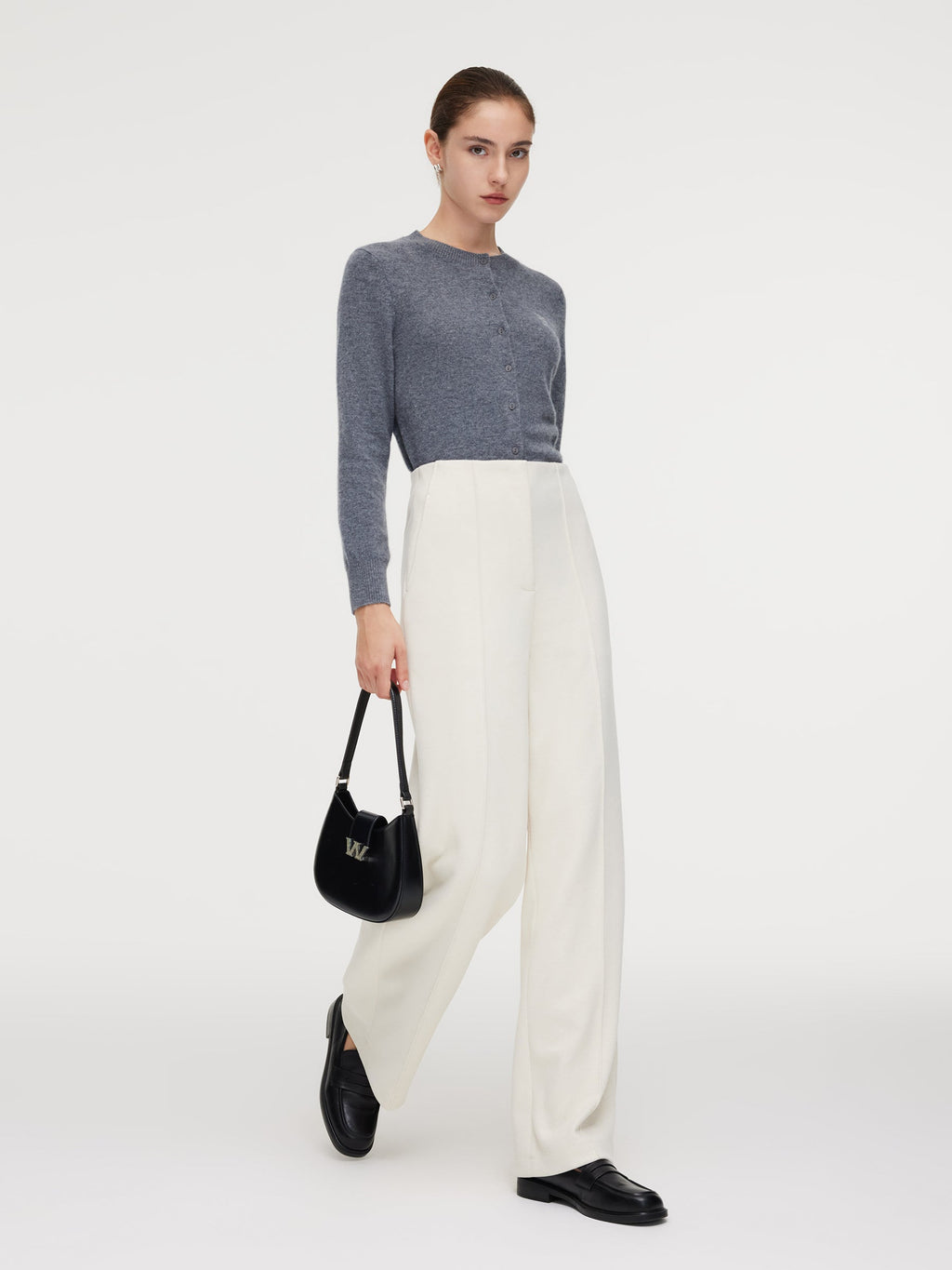 High-Waisted Wide-Knit Pants