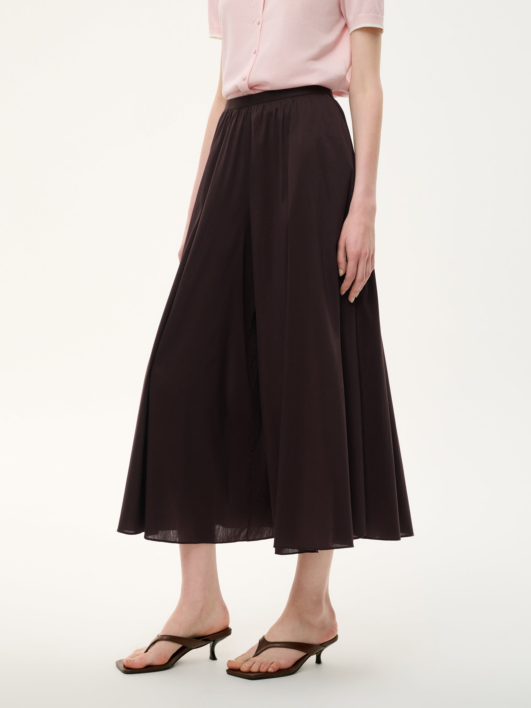 Cotton-Blend A-Line Culottes