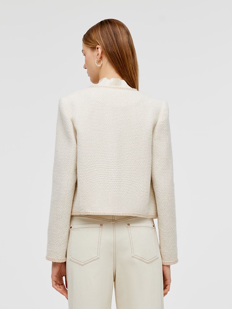 Boxy Sequin Tweed Jacket