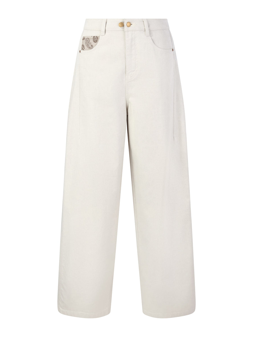 High-Cotton Curved Leg Jeans