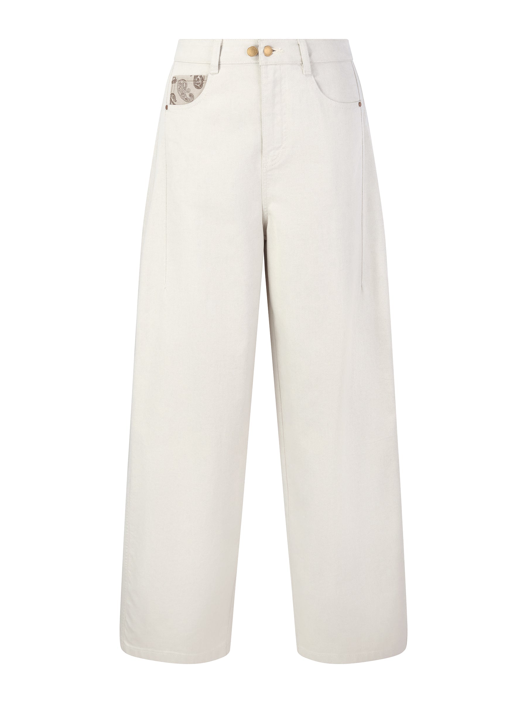 High-Cotton Curved Leg Jeans