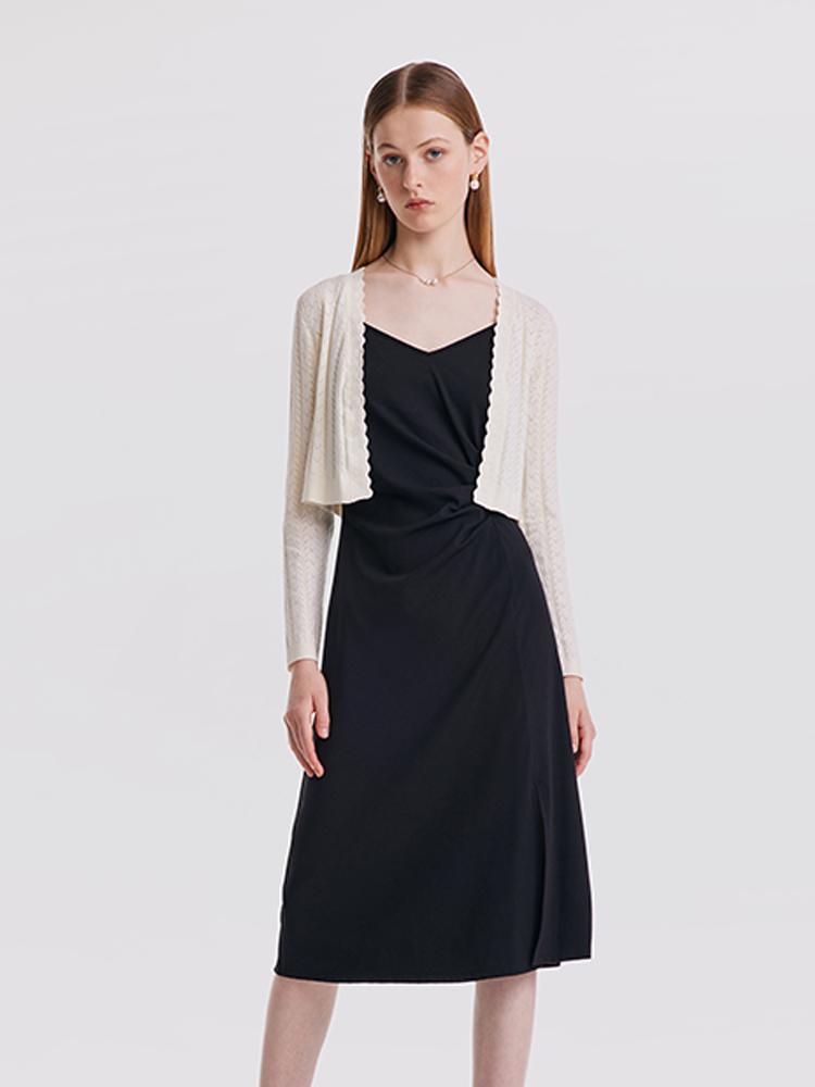 Hollow Jacquard Cardigan Set