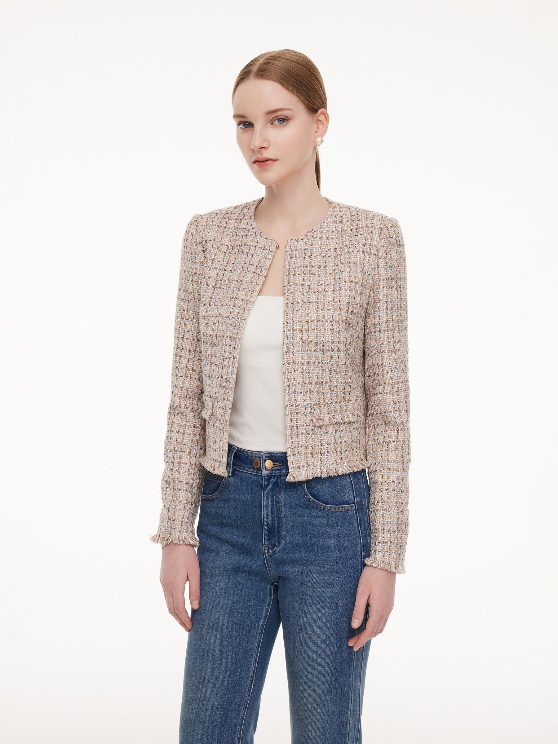 Wool Blend Boxed Jacket