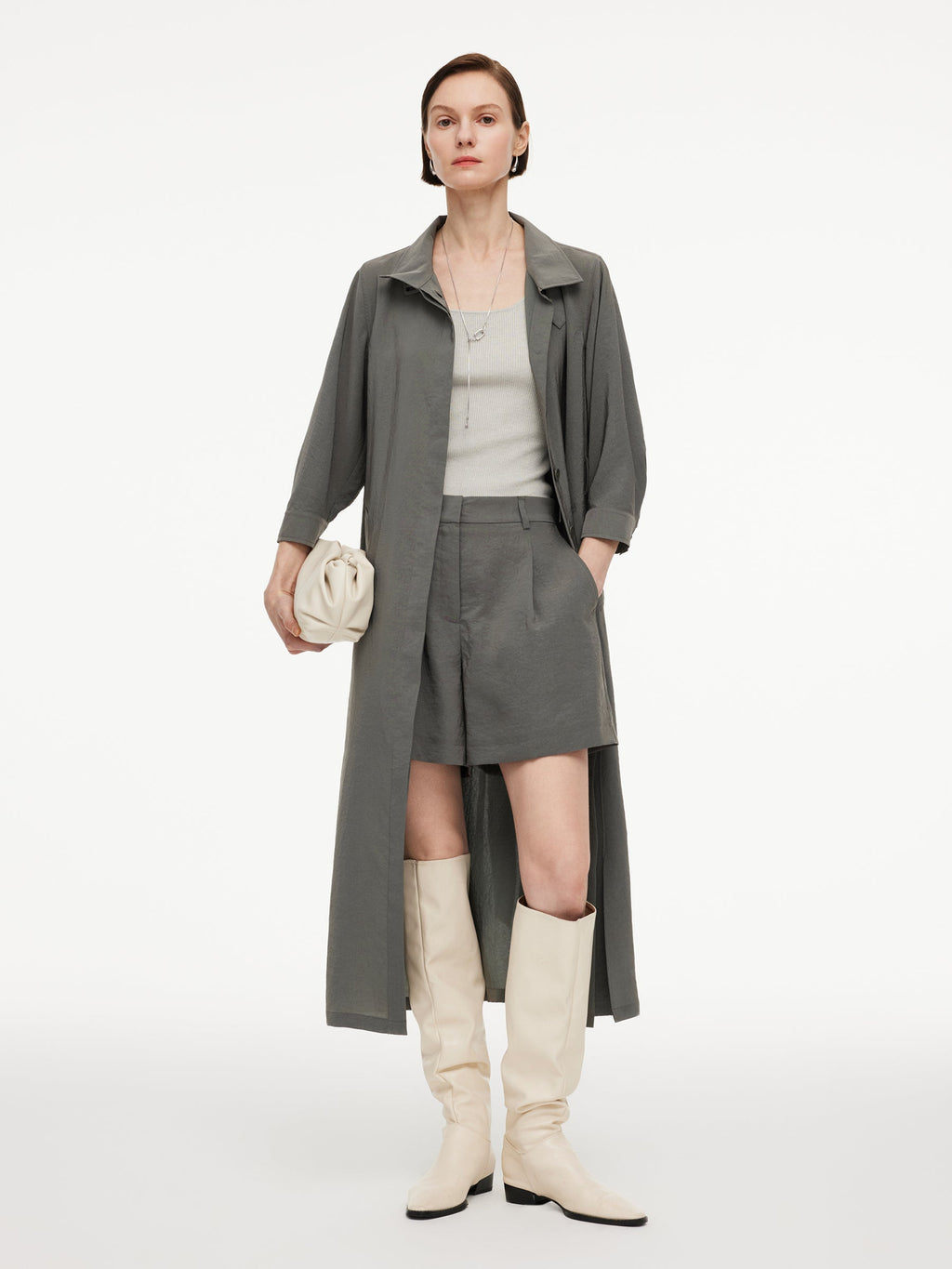 Triacetate Drape Trench