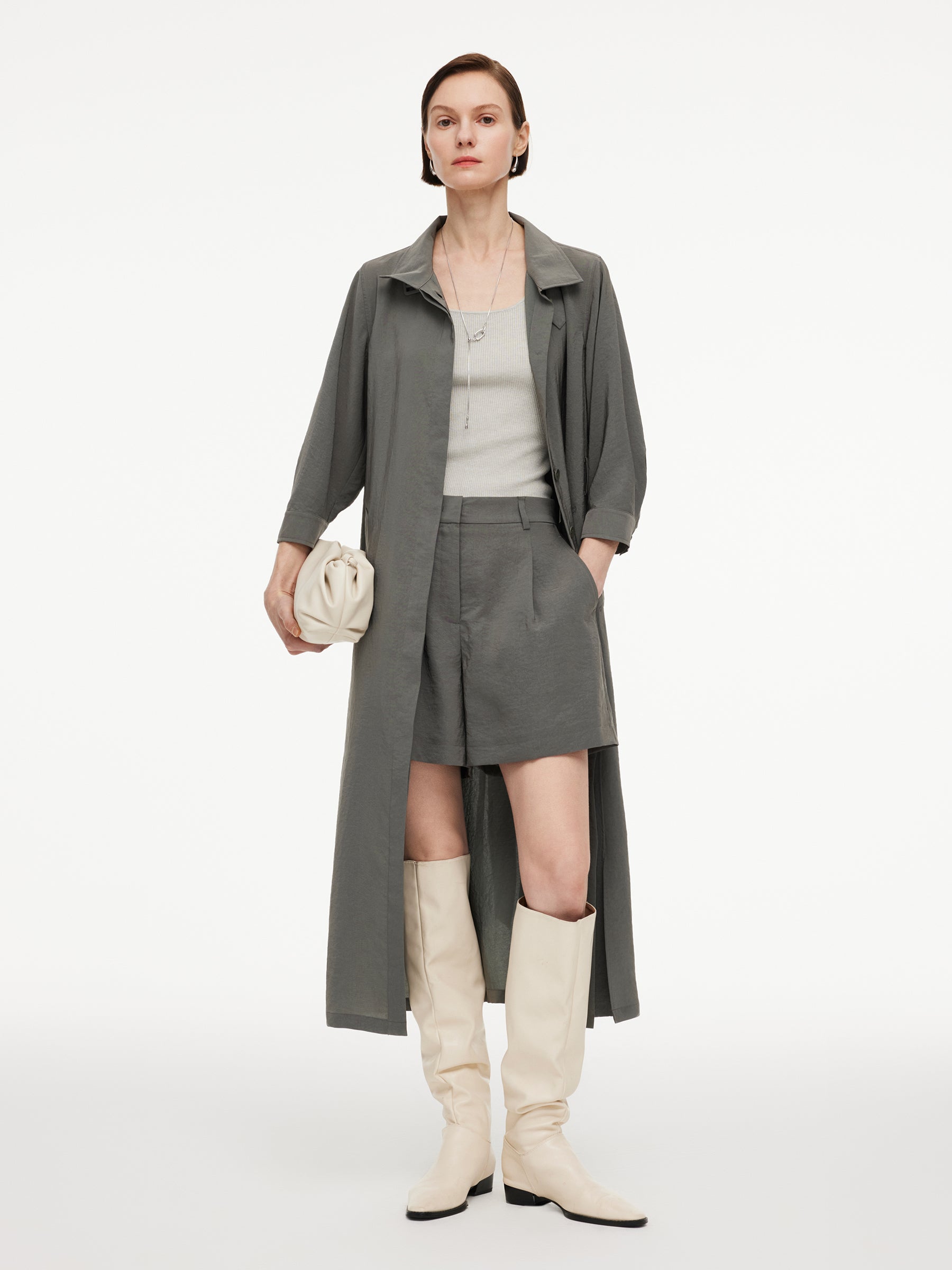 Triacetate Drape Trench