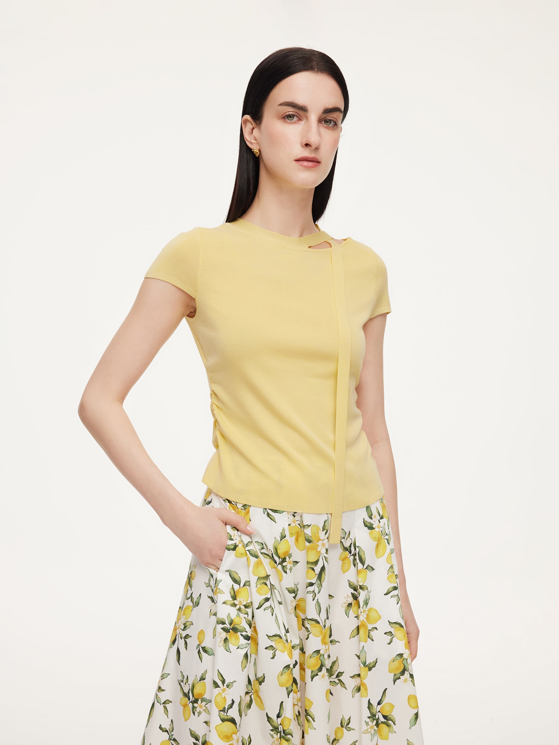 Waist Ruching with Ribbon