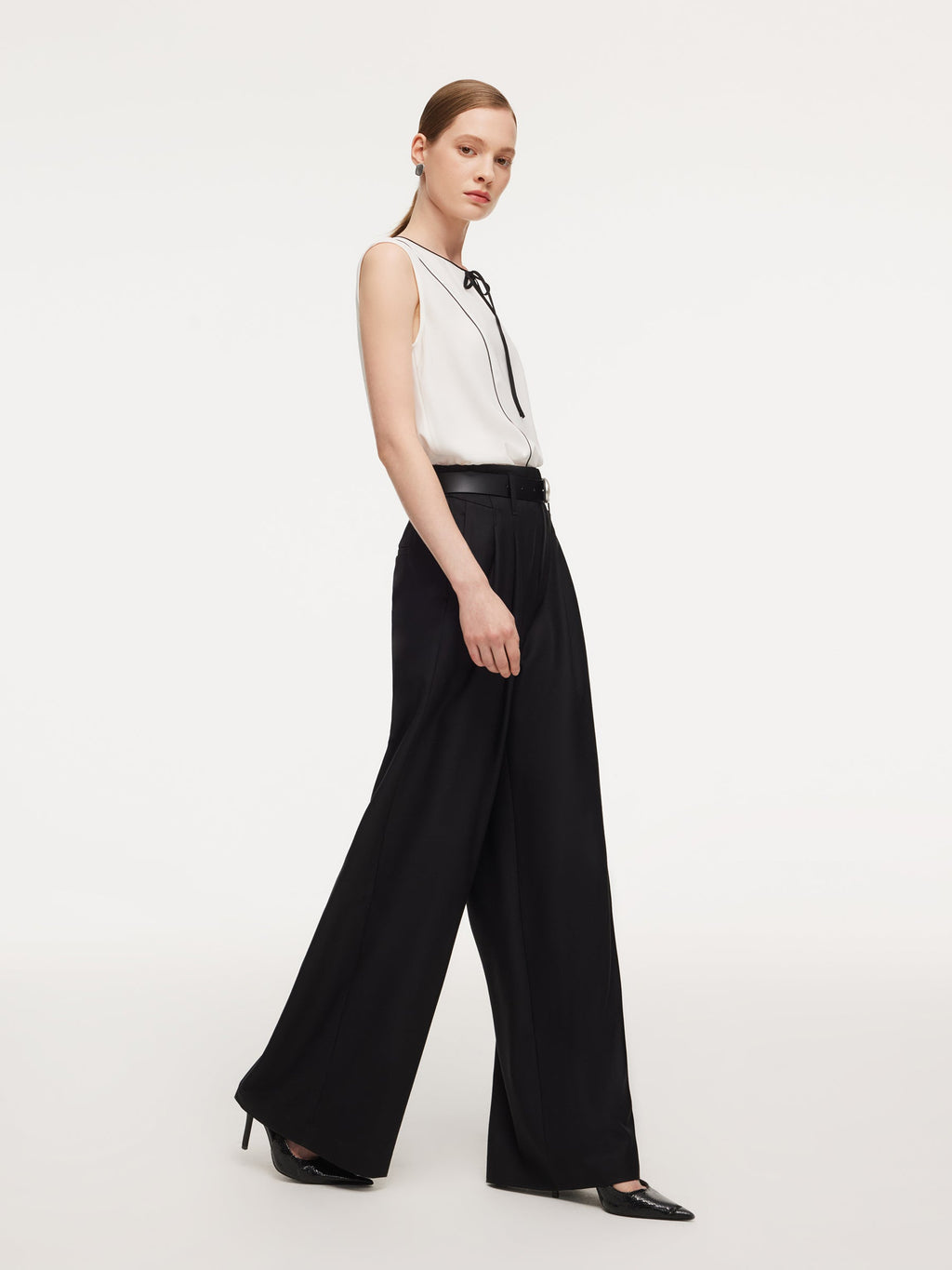 Acetate Blend Tie-Front Tank