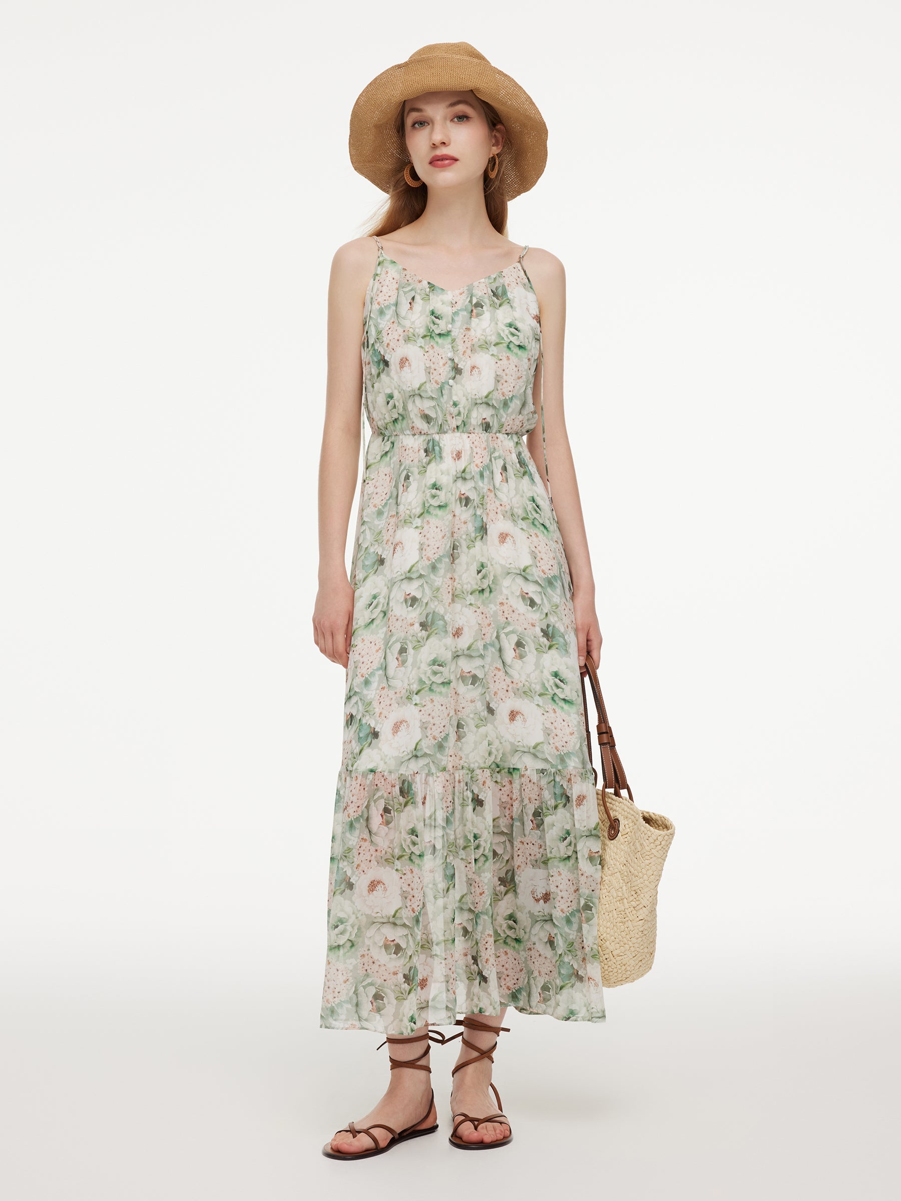 Silk Floral Maxi Dress