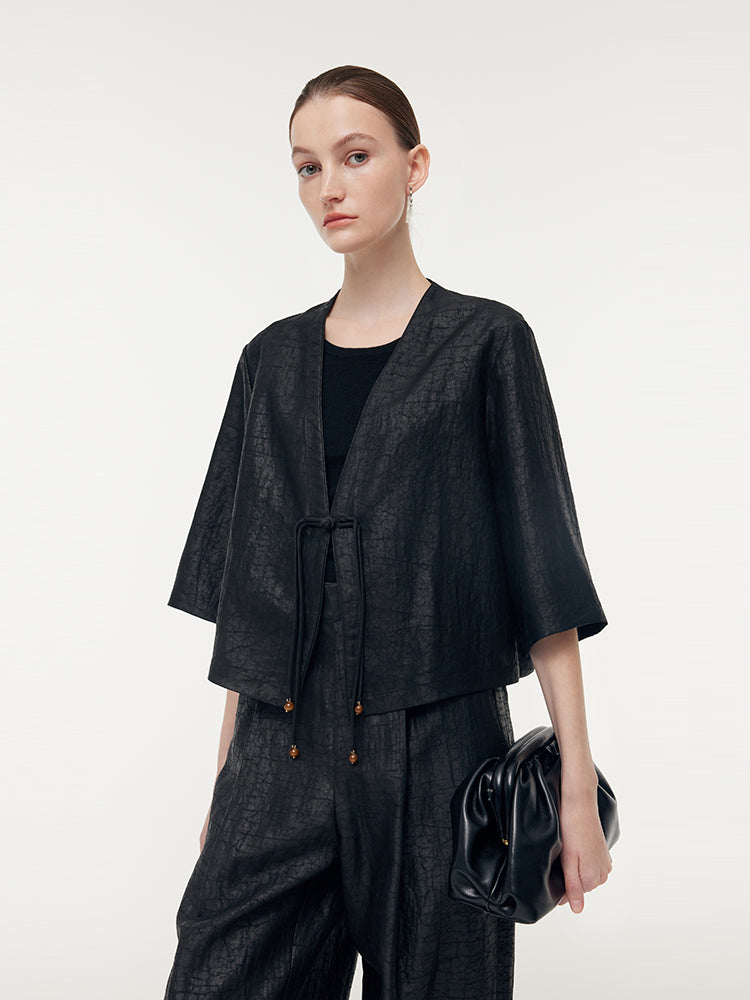 Xiangyun Silk Mandarin Crop Jacket