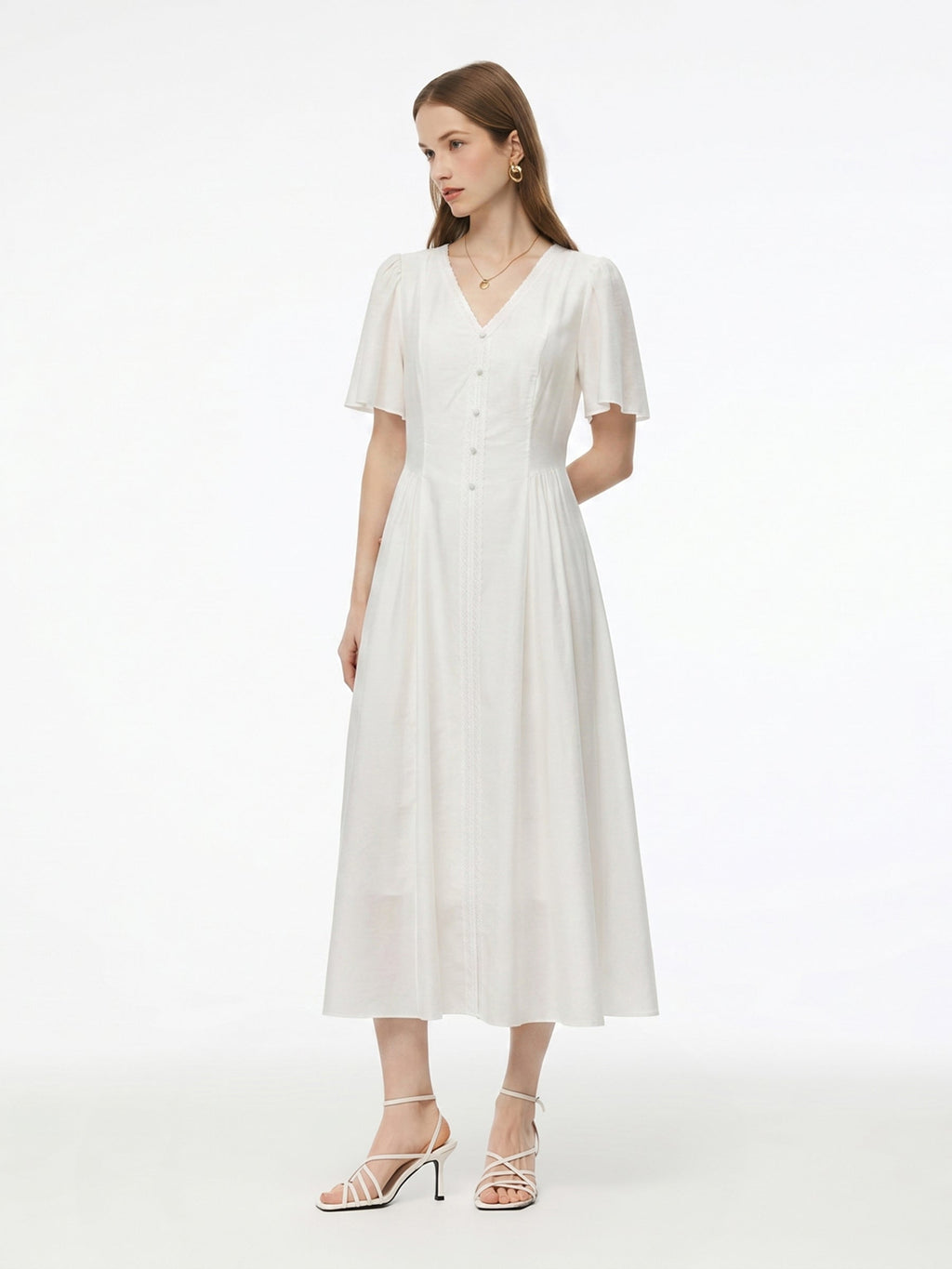 Tencel V-Neck Maxi Dress