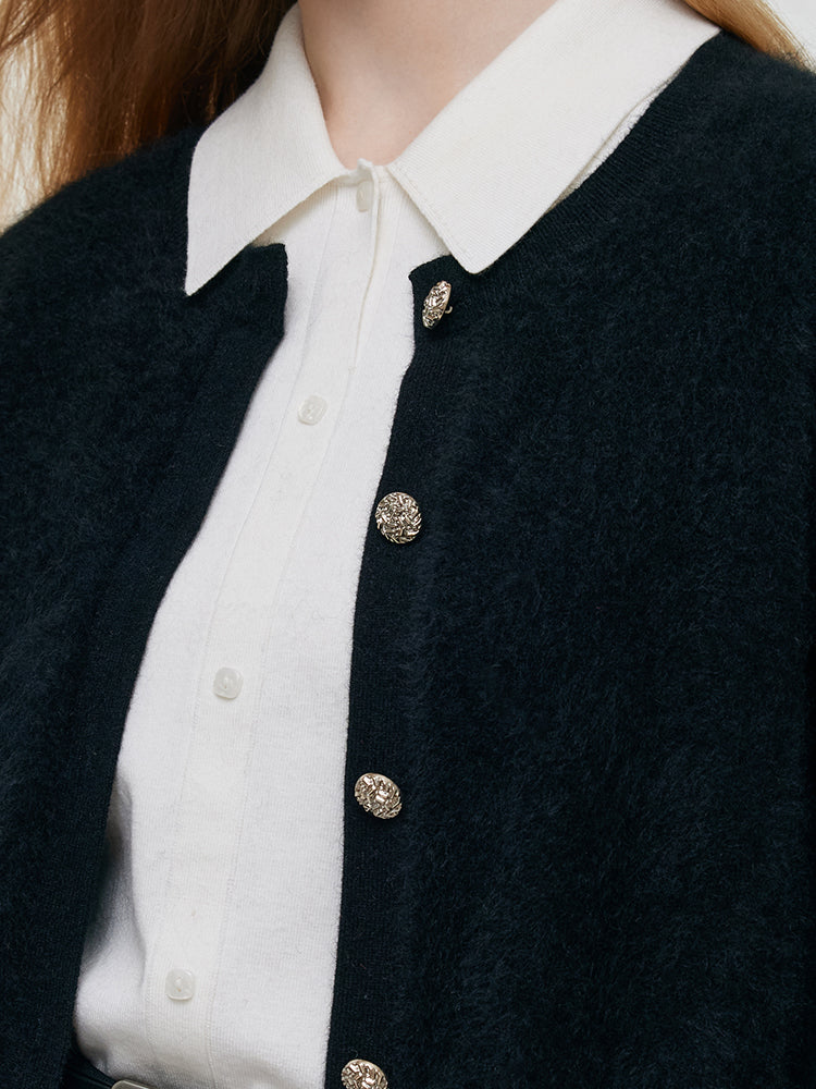 100% Cashmere Brushed Cardigan