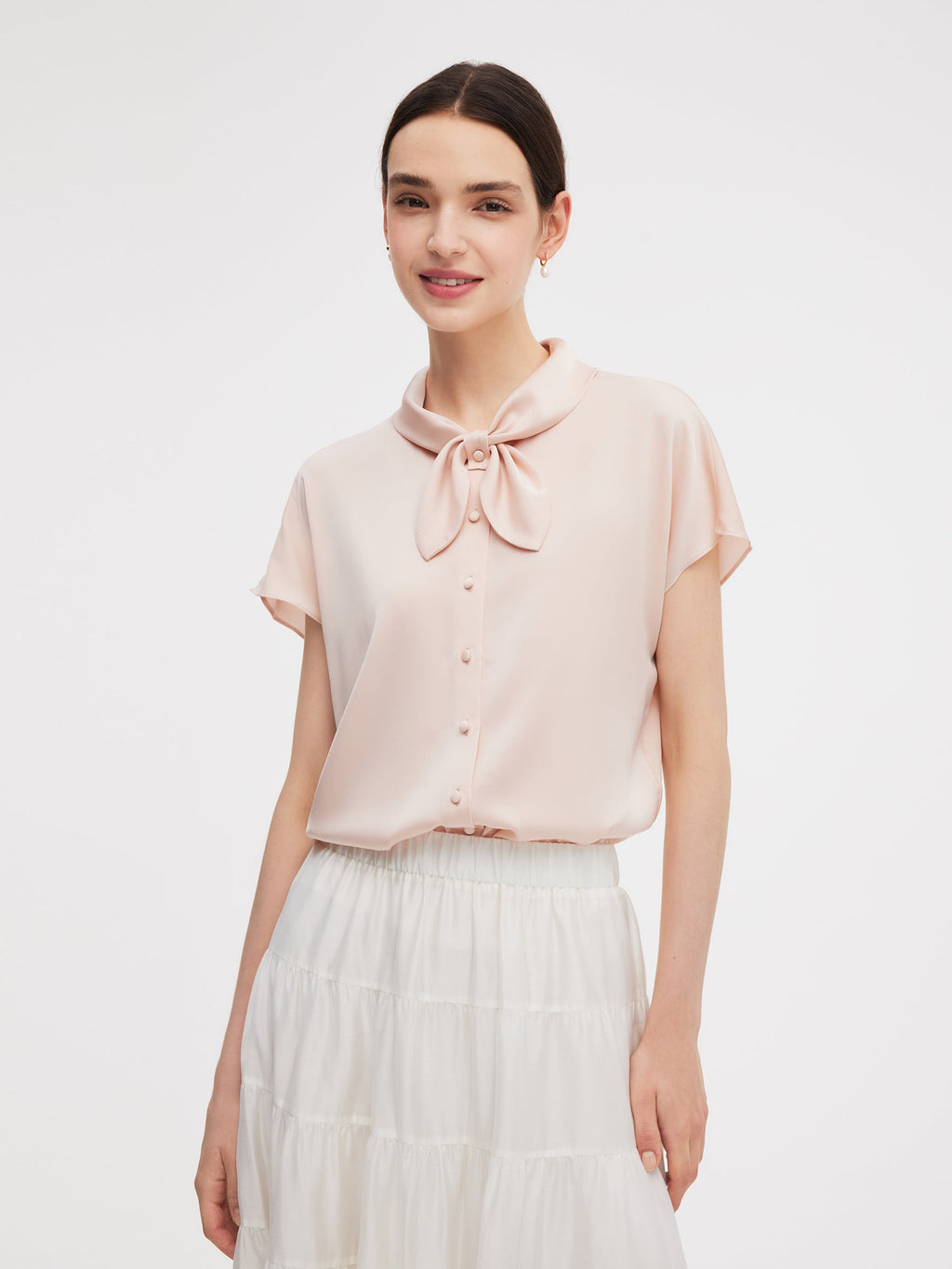 French Bow Tie Neck Shirt