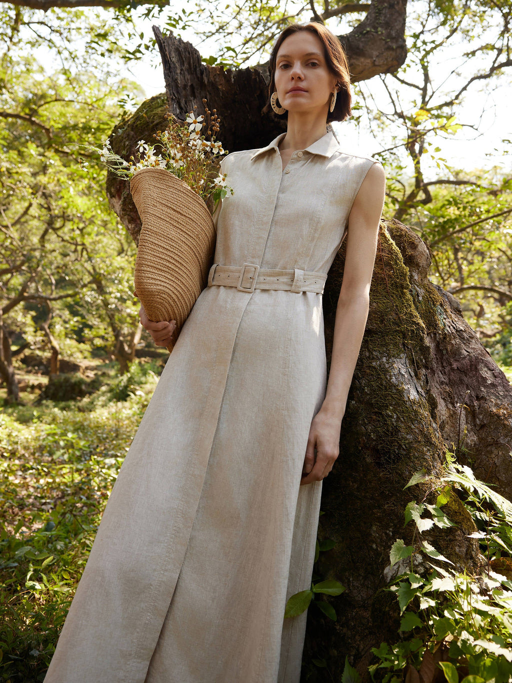 Linen Vest Maxi Dress