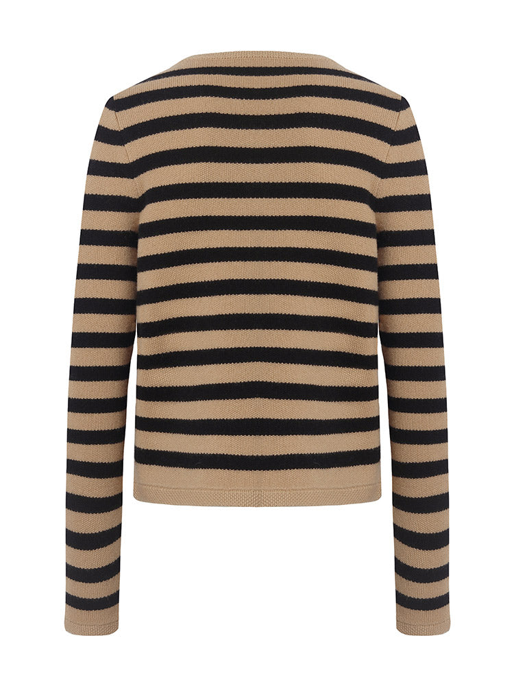 Wool Striped French Cardigan