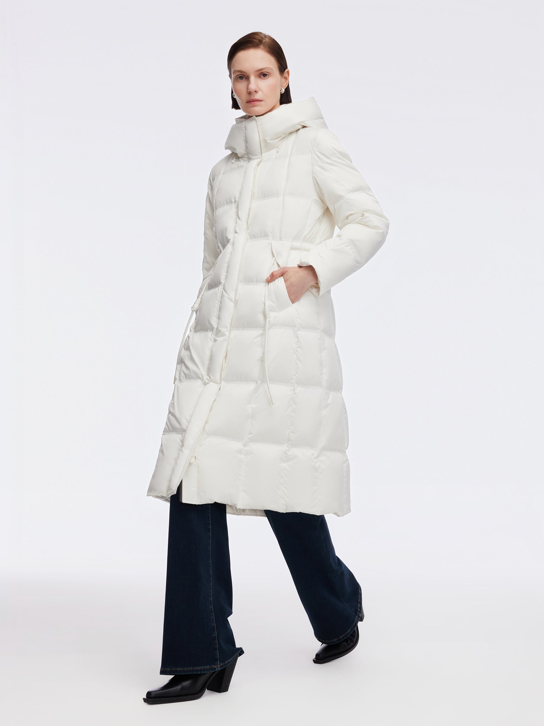 Square Quilted Fitted Coat