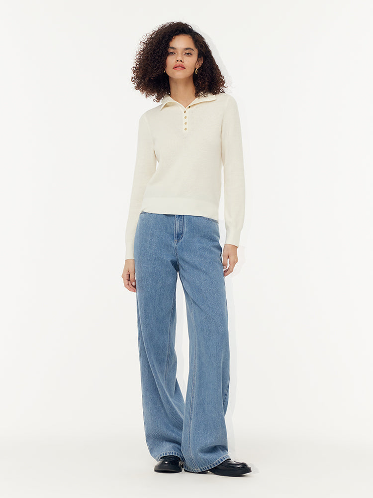 100% Wool Half-Turtleneck Sweater