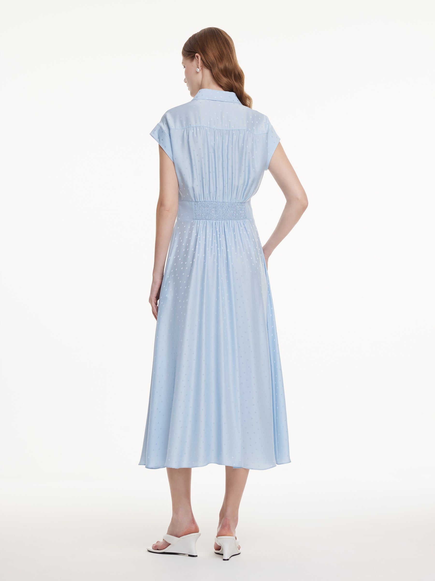 Mulberry Silk Polka Dot Shirt Dress