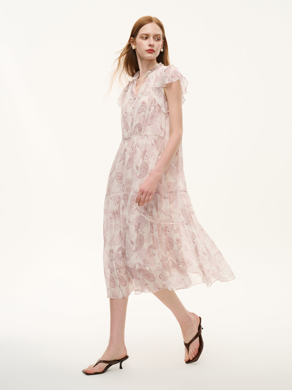Back-Tie Ruffle Sleeve Dress