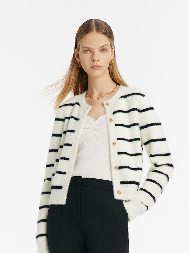 Metallic Button Versatile Cardigan