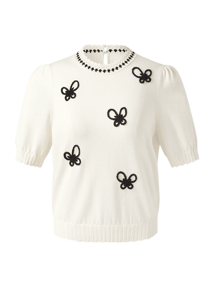 Tencel Butterfly Embroidery Top