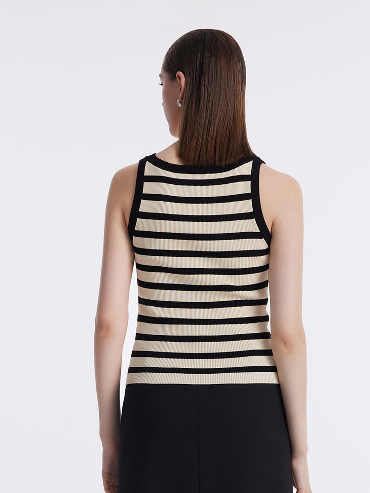Striped Knit Fit Tank