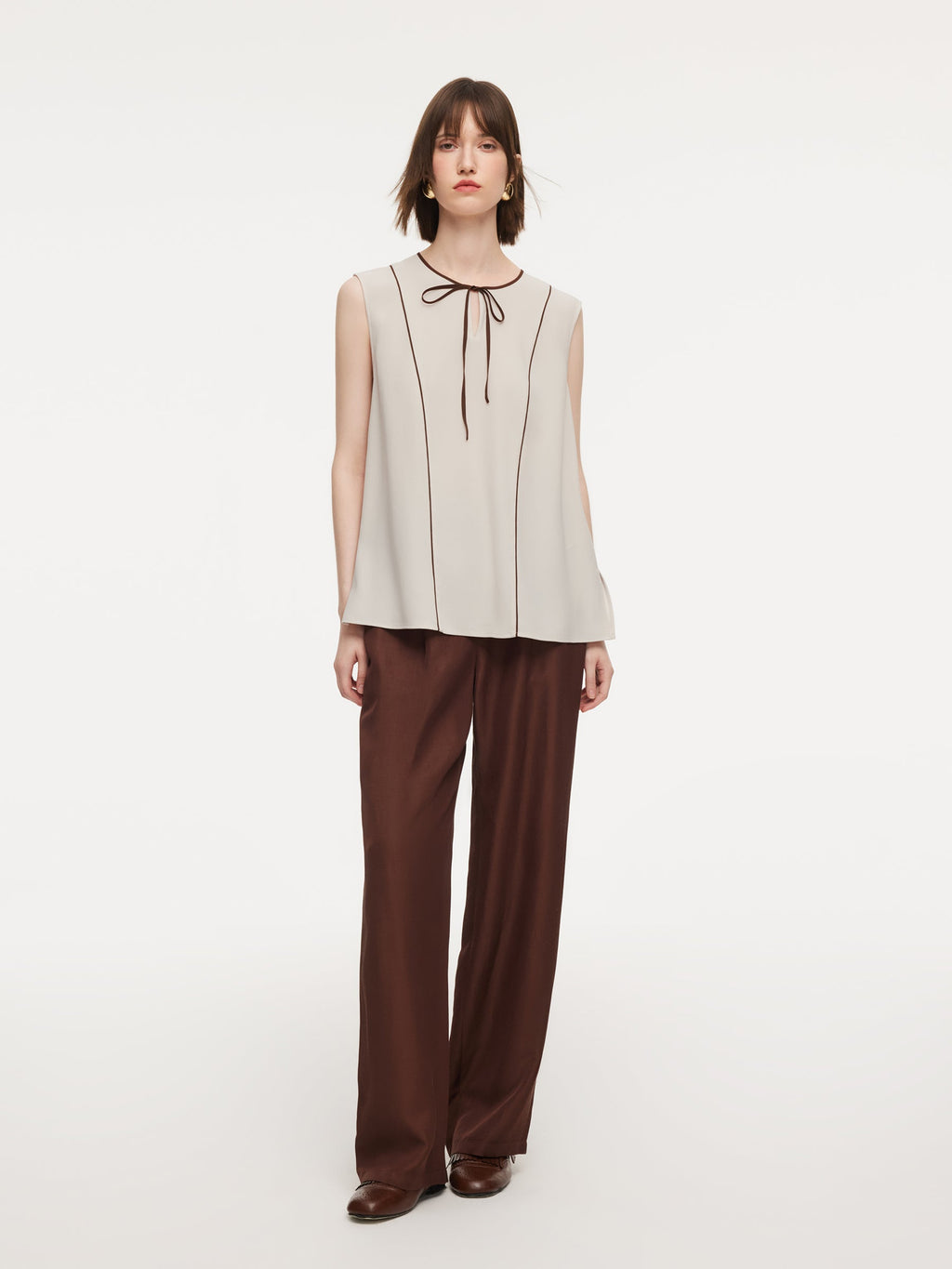Acetate Blend Tie-Front Tank
